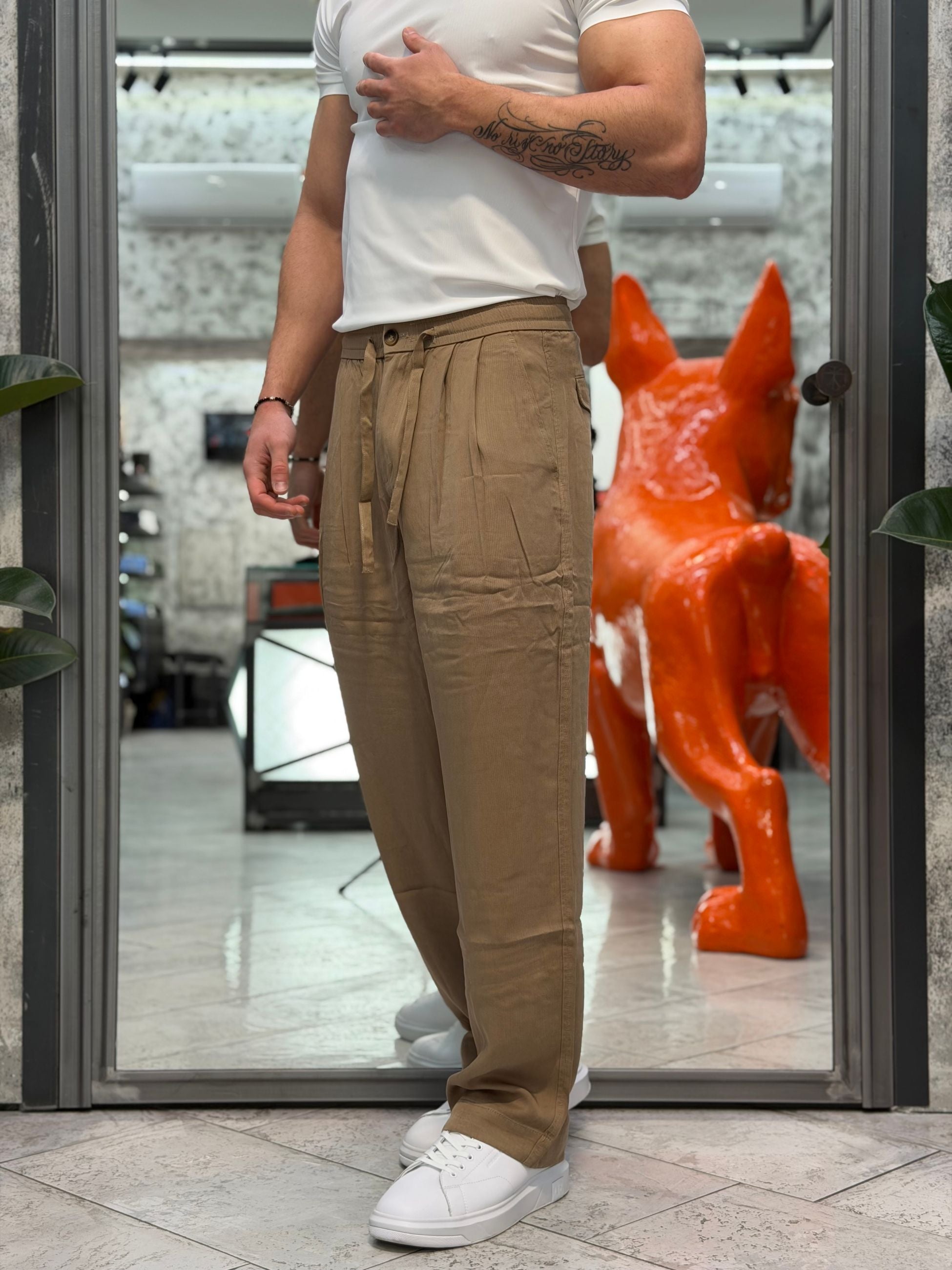 PANTALACCIO DA COMPLETO IN MORBIDO TESSUTO LYOCELL CON TASCA AMERICA - OVER FIT GLW084G.CAM
