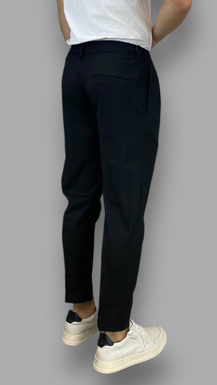 PANTALONE IN VISCOSA CON DOPPIA PINCE E COULISSE SUI FIANCHI - SLIM FIT