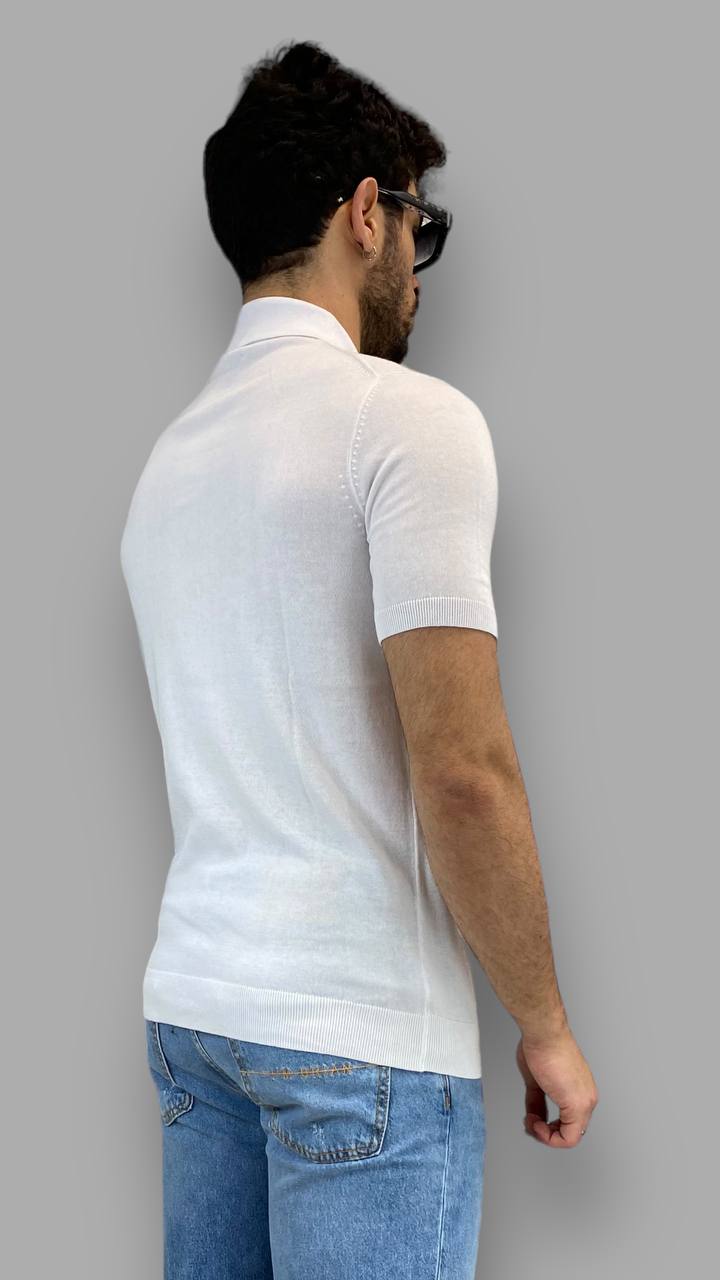 POLO BASIC IN FILO MANICA CORTA CON MANICHE E VITA ELASTICIZZATE - REGULAR FIT