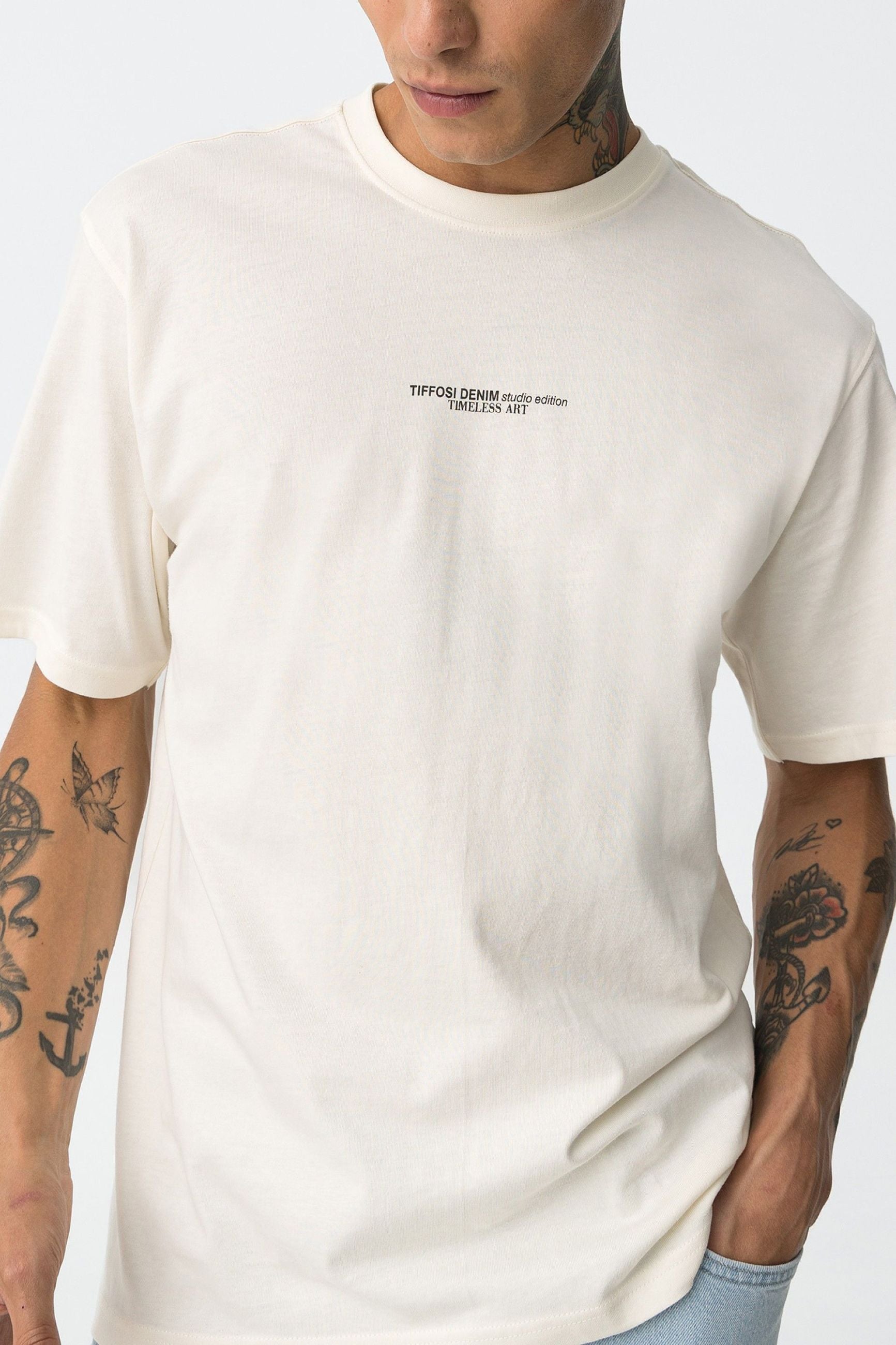 T-SHIRT ALPHA IN 100% COTONE CON STAMPA SUL RETRO - RELAXED FIT 10061480