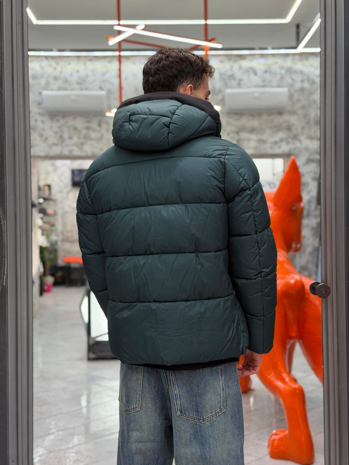 GIUBBINO PUFFER CORTO IN MICROFIBRA STRETCH - REGULAR FIT MK2940053.BOS