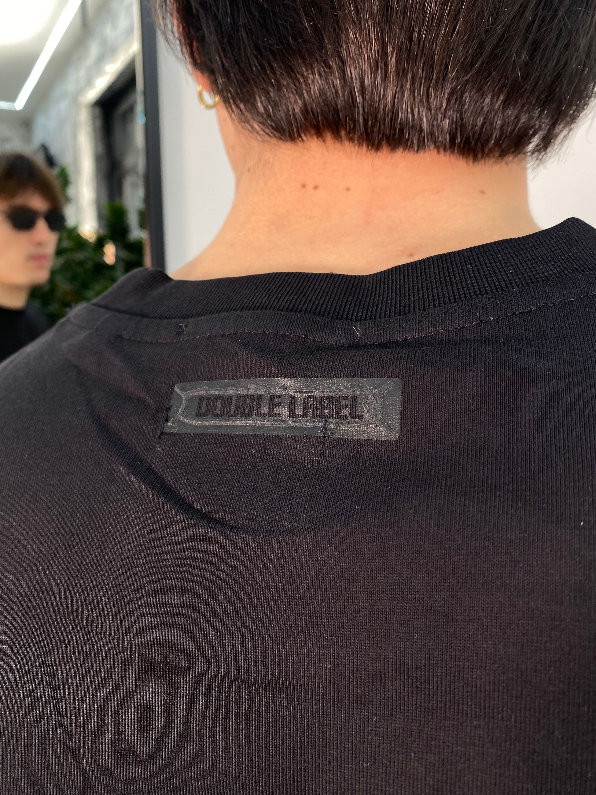 T-SHIRT IN 100% COTONE PREMIUM CON LOGO DOUBLE - SEMI OVER FIT GLW2274F.NER