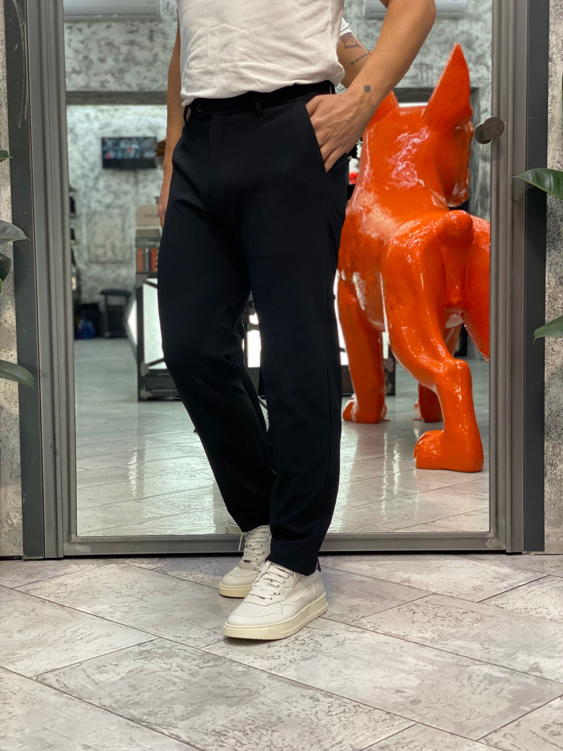 PANTALONE ELEGANTE DA COMPLETO IN TESSUTO TECNICO ELASTICIZZATO SUPER COMFORT - REGULAR FIT PSI1462SS.NER