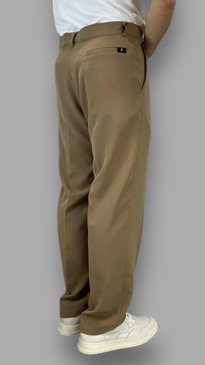 PANTALONE TASCA AMERICA FONDO AMPIO IN TESSUTO ELEGANTE - RELAXED FIT