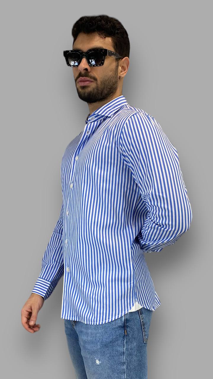 CAMICIA IN COTONE A RIGHE LARGHE - REGULAR FIT