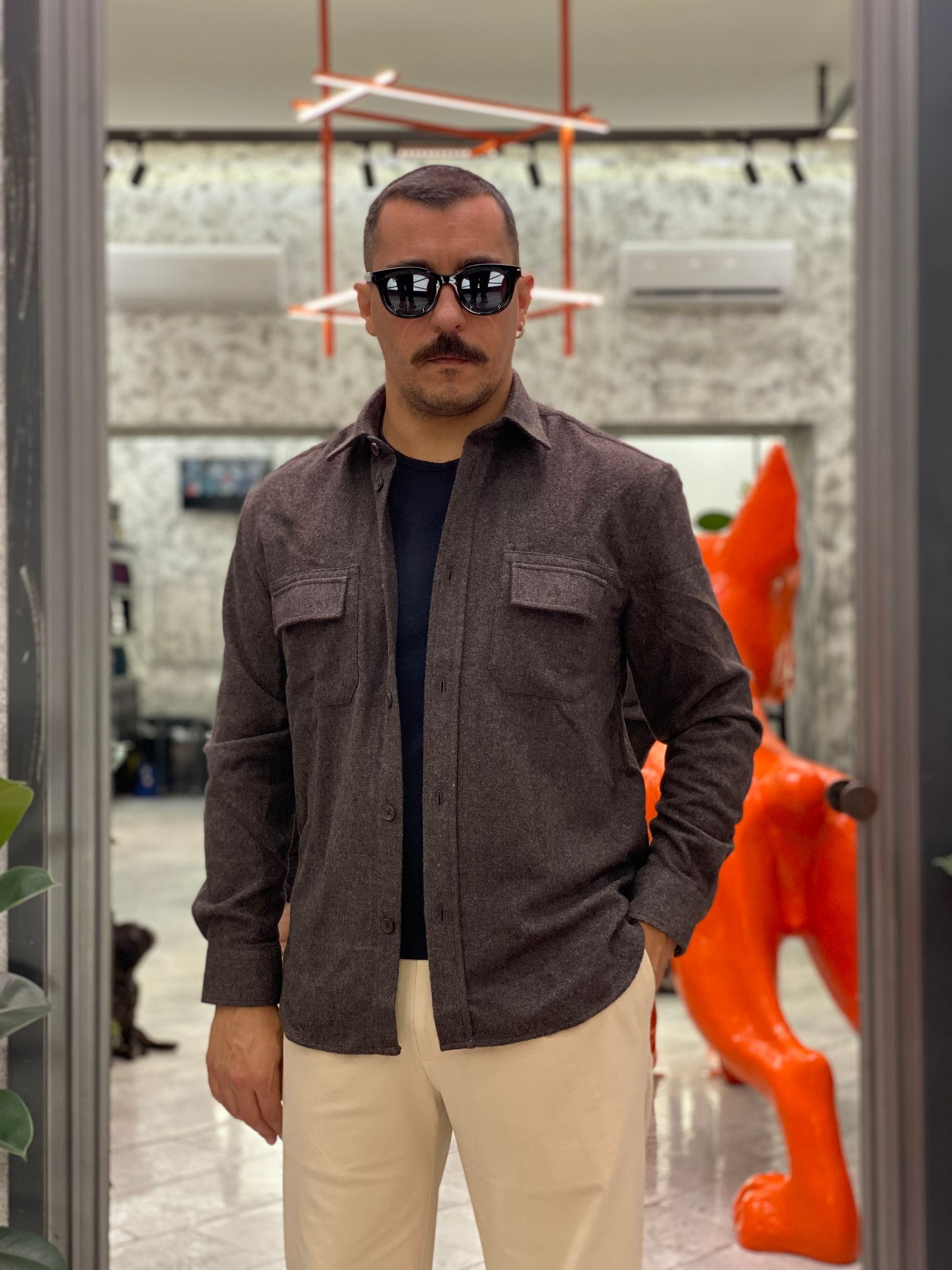 OVERSHIRT IN FLANELLA CON TASCONI - REGULAR FIT CI1064SS.MOR