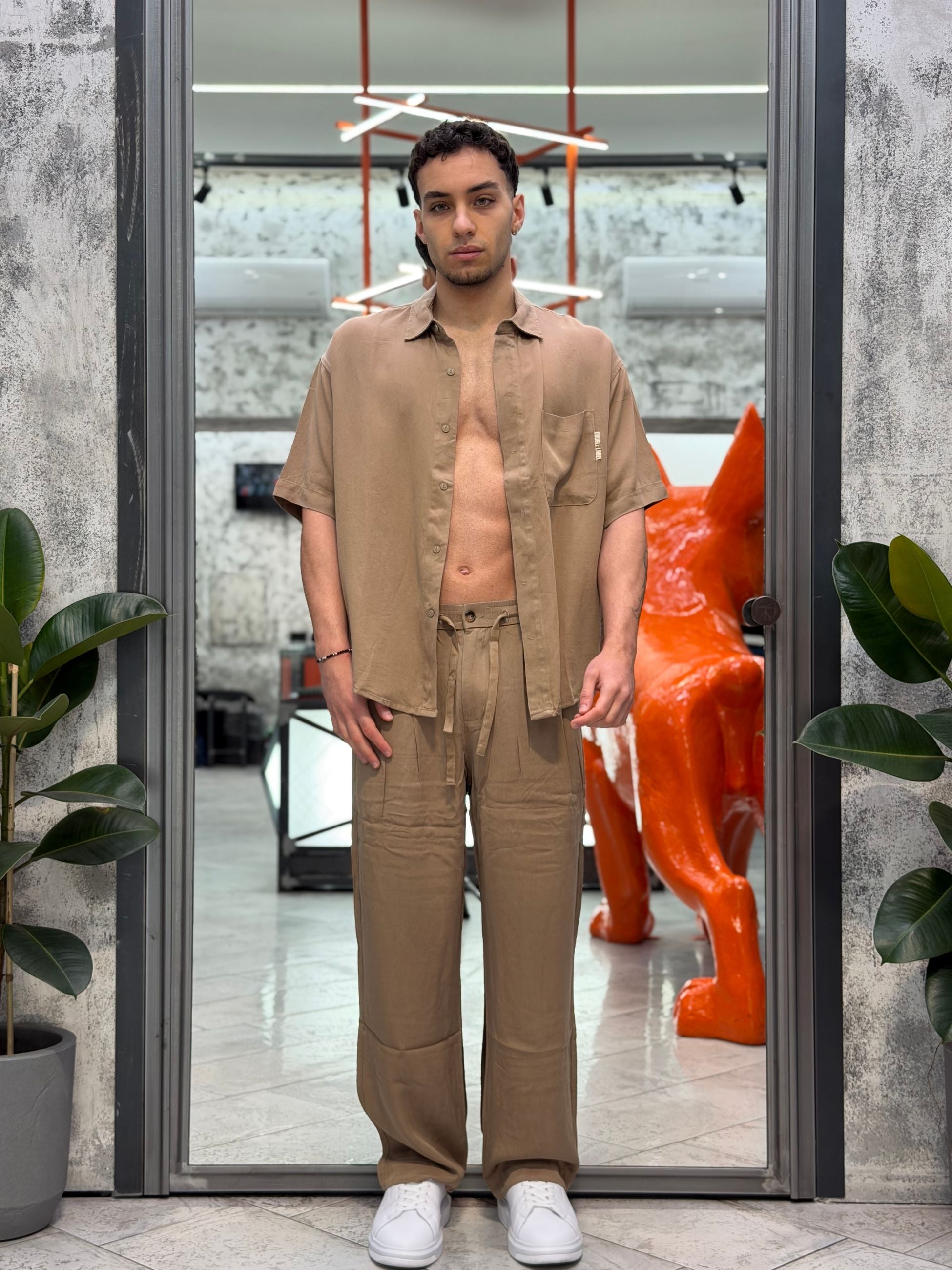 PANTALACCIO DA COMPLETO IN MORBIDO TESSUTO LYOCELL CON TASCA AMERICA - OVER FIT GLW084G.CAM