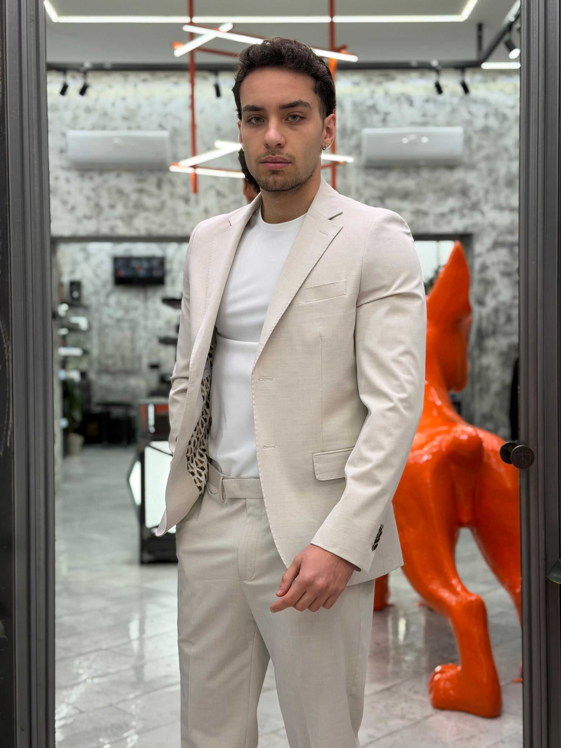 ABITO COMPLETO CON GIACCA MONOPETTO E PANTALONE REGULAR ABE47SS.ECR