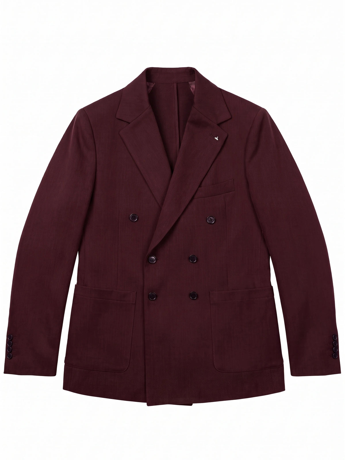 GIACCA SFODERATA DOPPIOPETTO CON REVERS A LANCIA E PINCES FRONTALI - REGULAR FIT M-262480.BOR