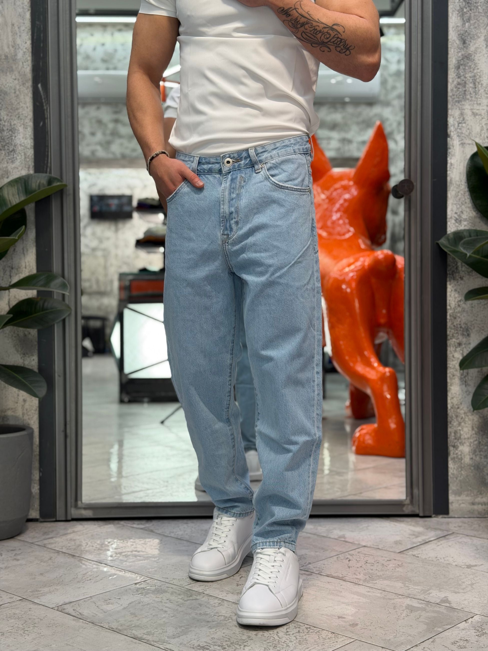 JEANS DAD 5 TASCHE LIGHT WASH - OVER FIT GL6275Q-S26