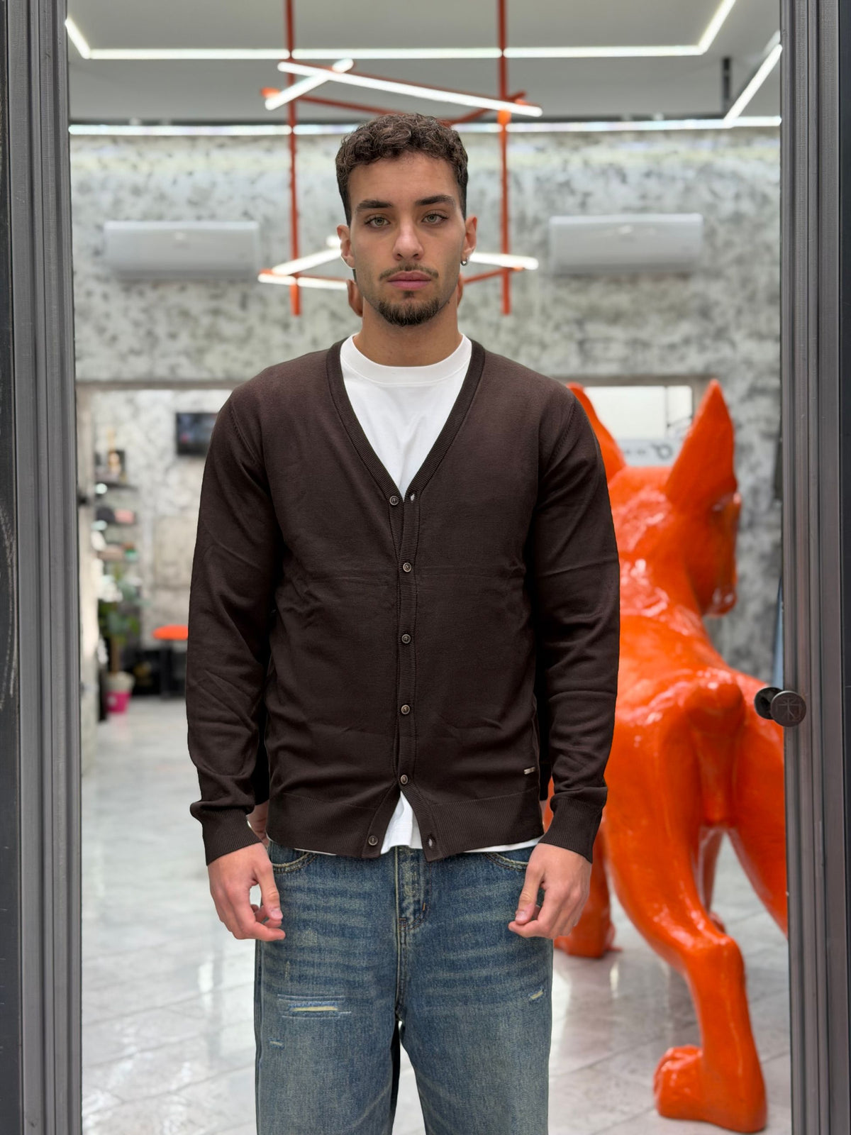 CARDIGAN IN MORBIDA VISCOSA - REGULAR FIT GL35604.COF
