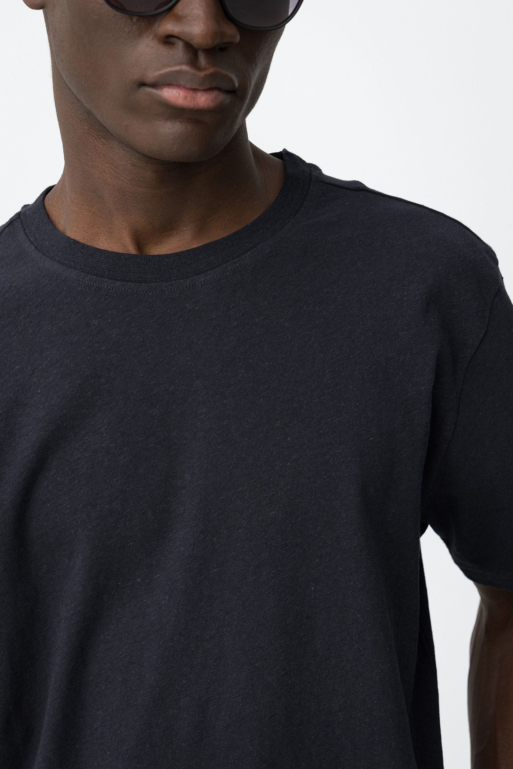 T-SHIRT FRANK IN MISTO LINO/COTONE - REGULAR FIT 10065748.BLU