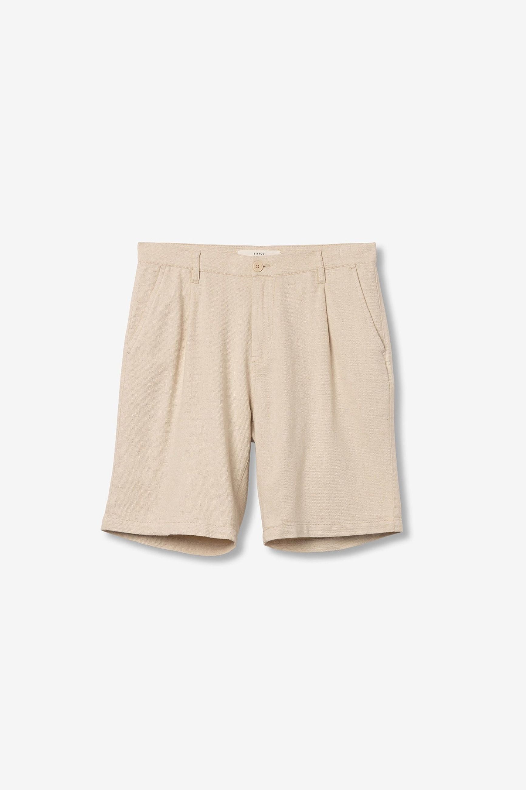 BERMUDA HUDSON IN MISTO LINO/COTONE - REGULAR FIT 10064834.BEI