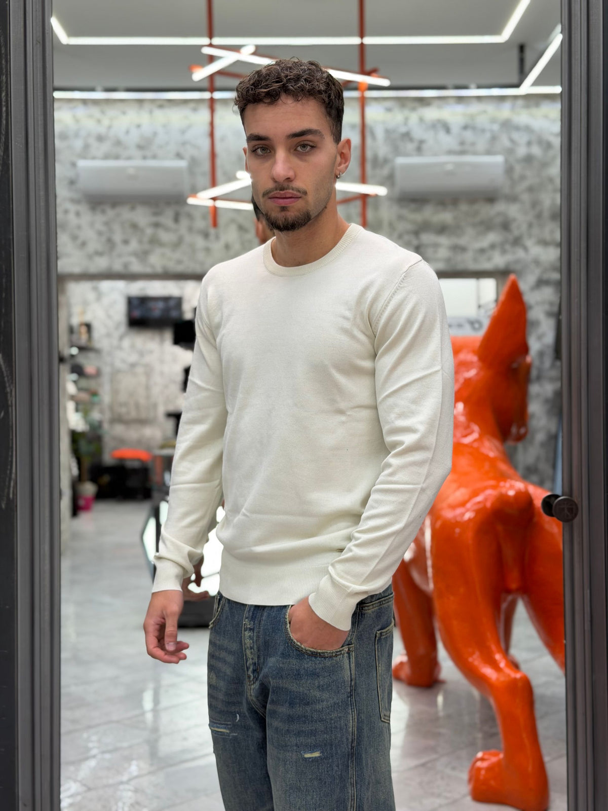 MAGLIA GIROCOLLO IN MORBIDA VISCOSA - REGULAR FIT GL35603.PAN