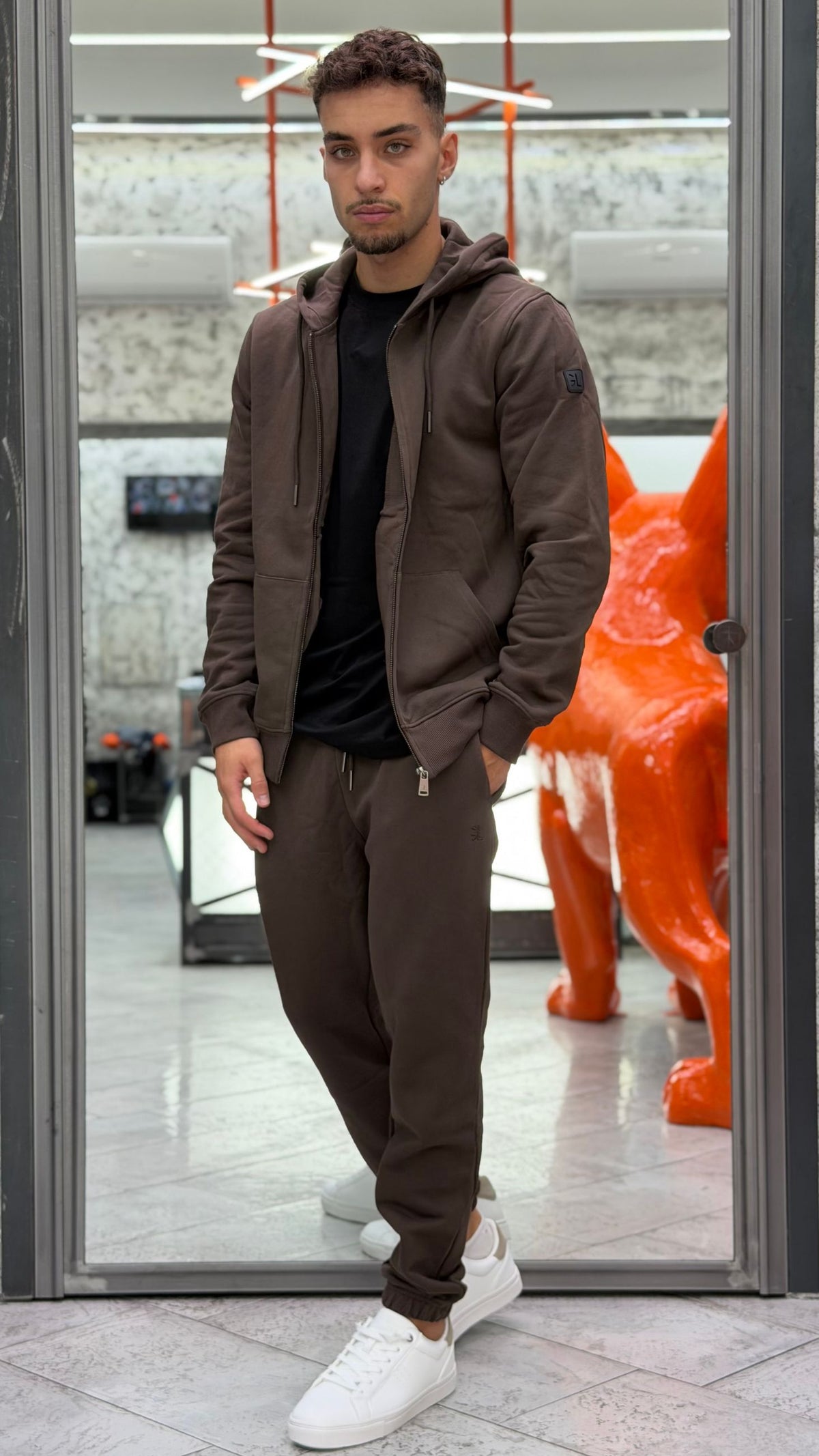 FELPA APERTA CON ZIP E CAPPUCCIO  - REGULAR FIT GL2243F-F26.COF