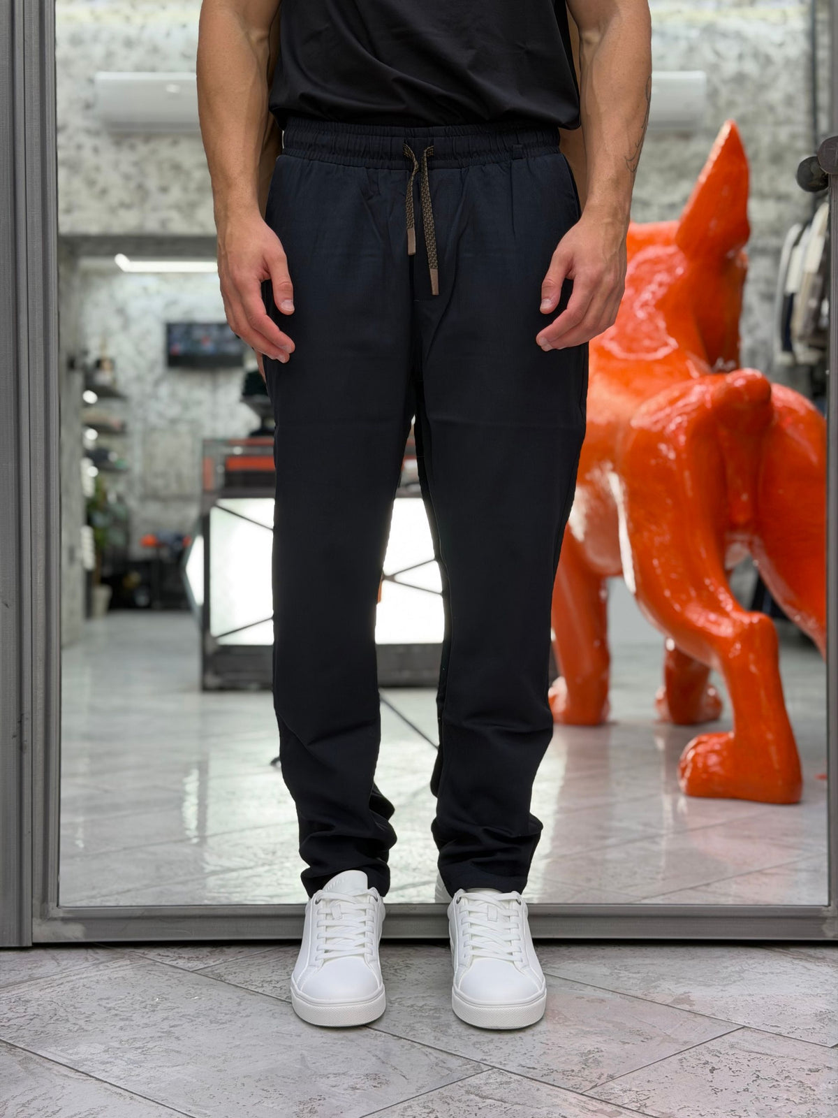 PANTALACCIO LEONARD IN TESSUTO ELEGANTE ELASTICIZZATO - REGULAR FIT GL5107BD-F26.BLU