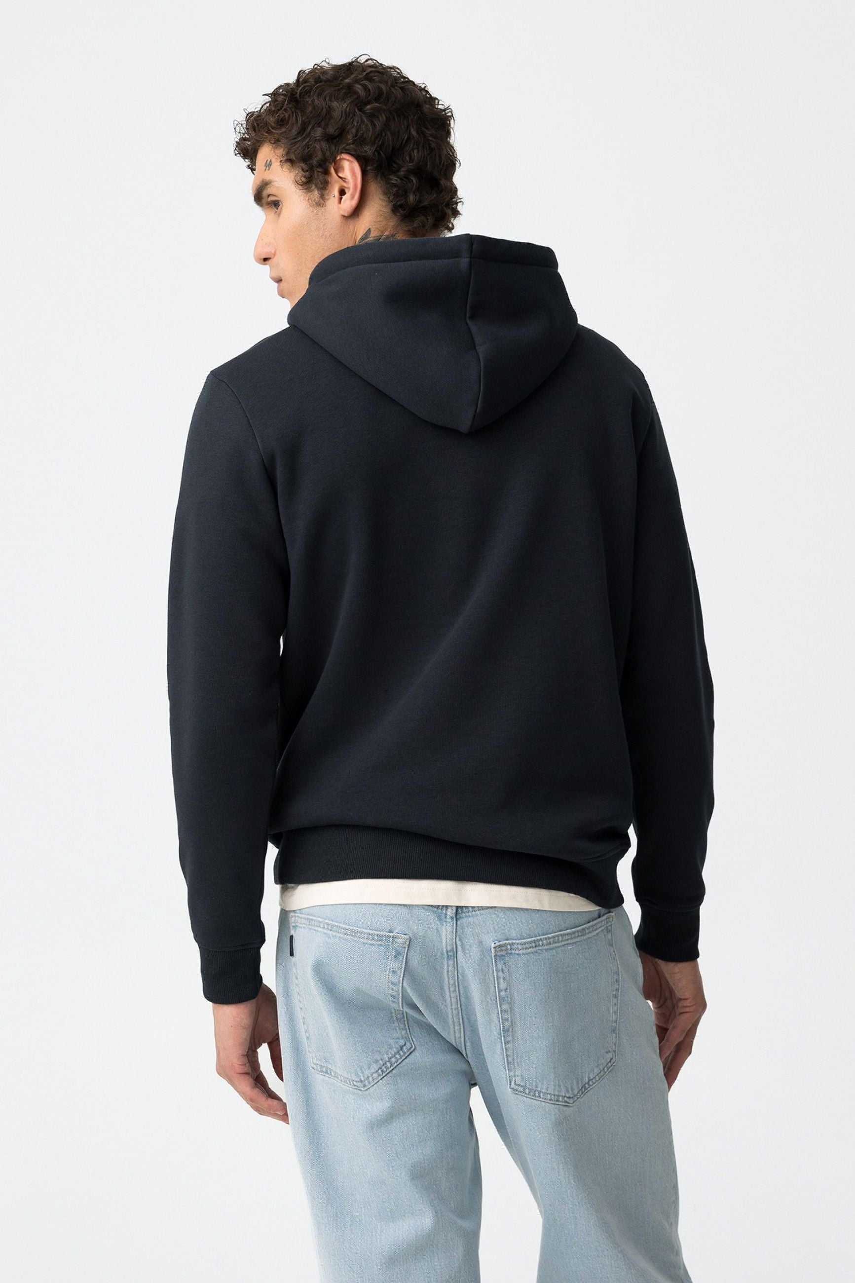 FELPA JAMESON BASIC CON CAPPUCCIO E LATO CUORE - REGULAR FIT 10061519.BLU