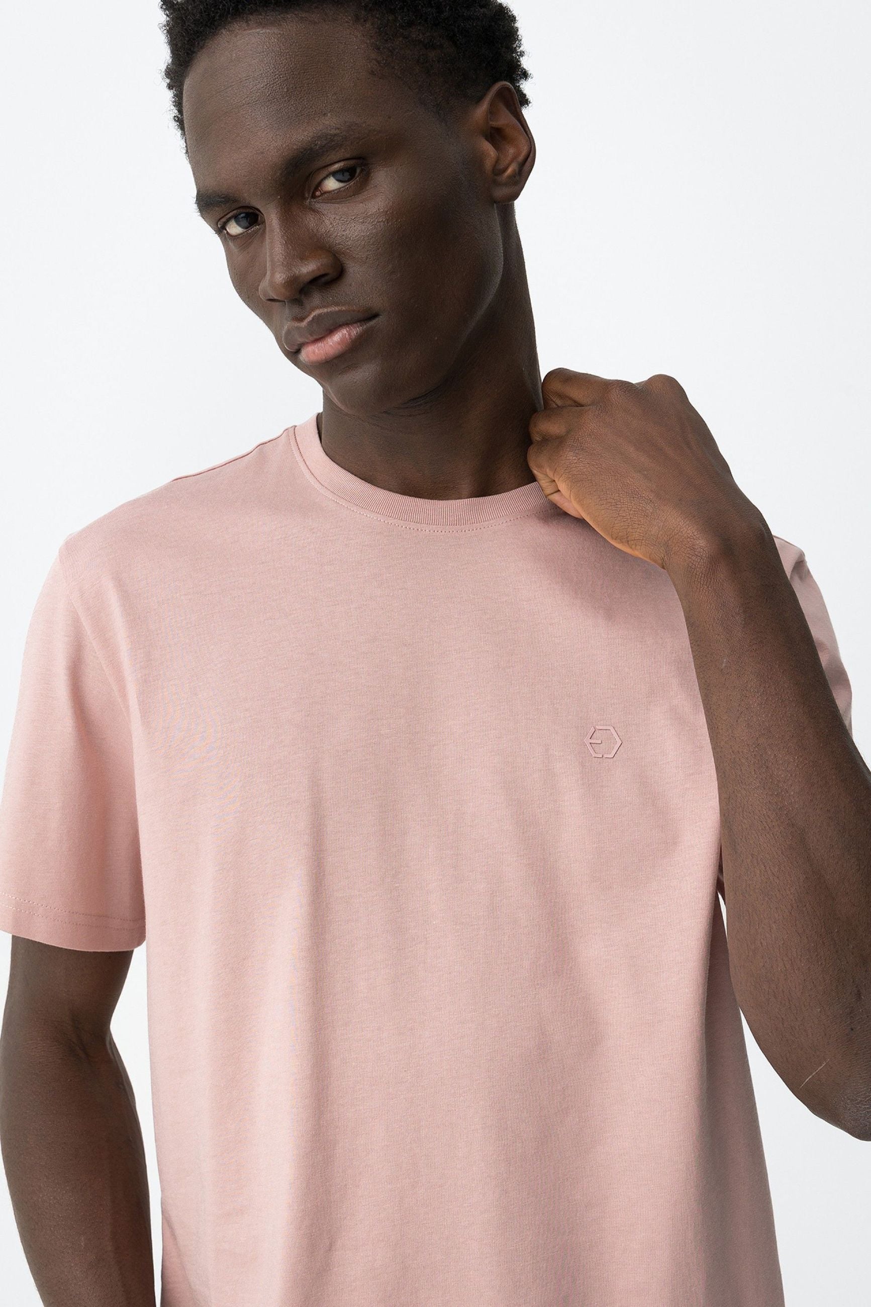 T-SHIRT BARTON BASIC IN 100% COTONE CON LOGO LATO CUORE - REGULAR FIT 10048304.ROSA