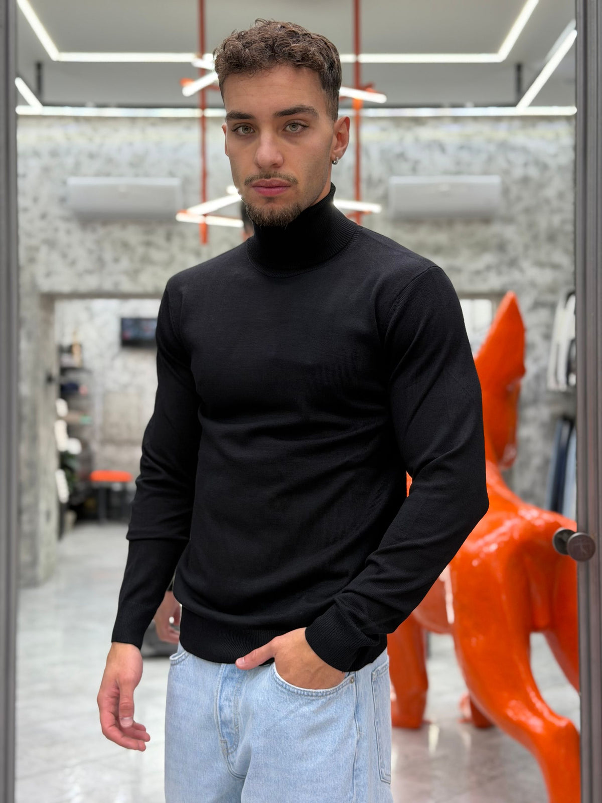 MAGLIA DOLCEVITA BASIC IN MORBIDA VISCOSA - REGULAR FIT MI3332SS.NER