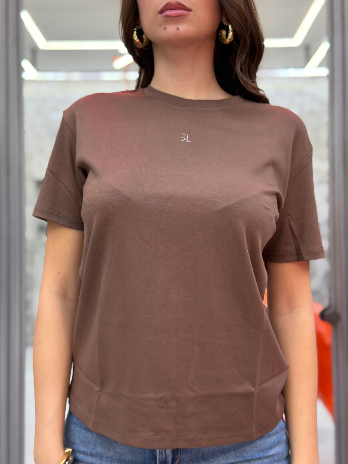 T-SHIRT BASIC IN COTONE ELASTICIZZATO GLD209RX.MAR