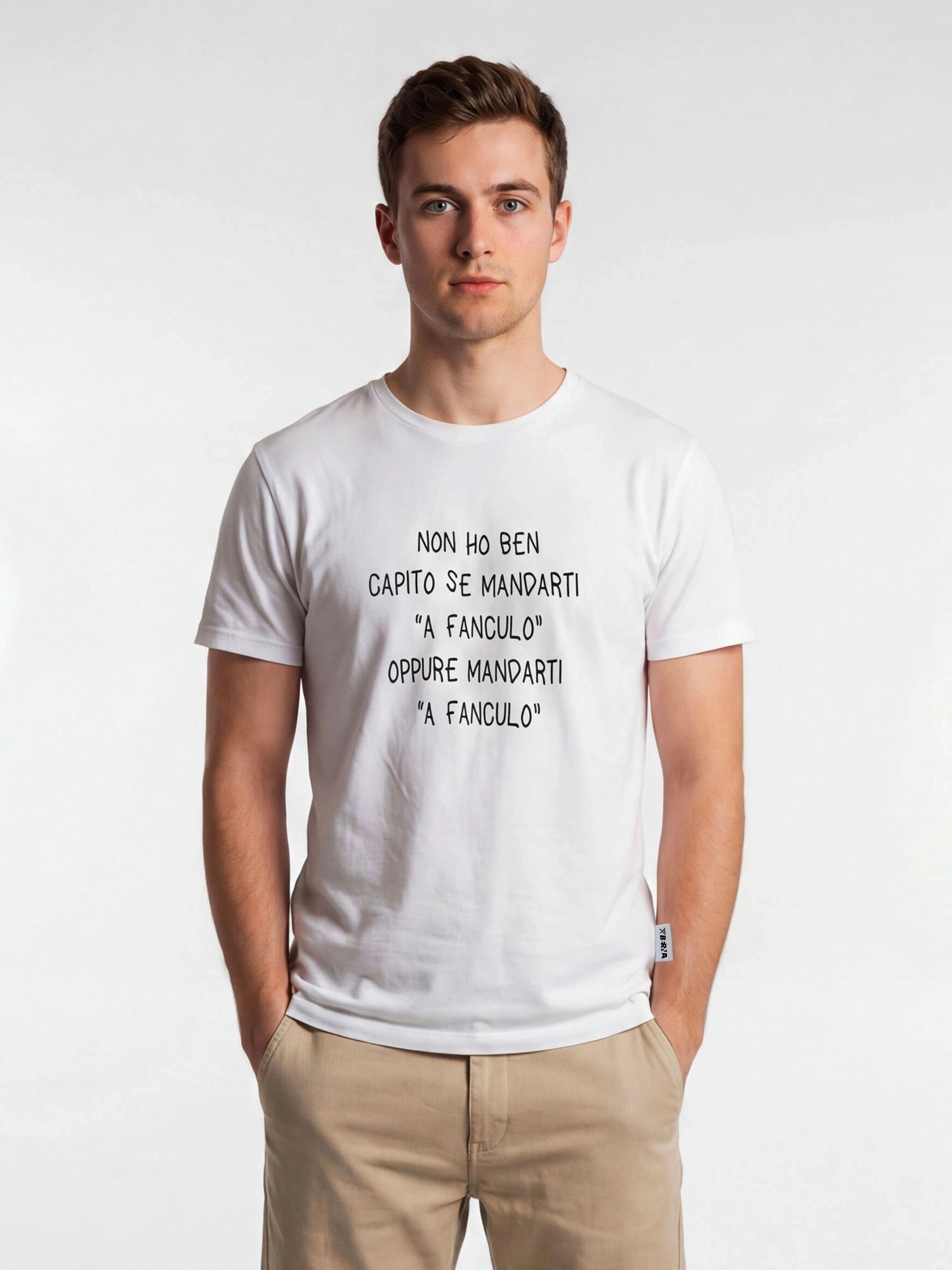 T-SHIRT IN PURO COTONE CON STAMPA FU*K - REGULAR FIT M-261100