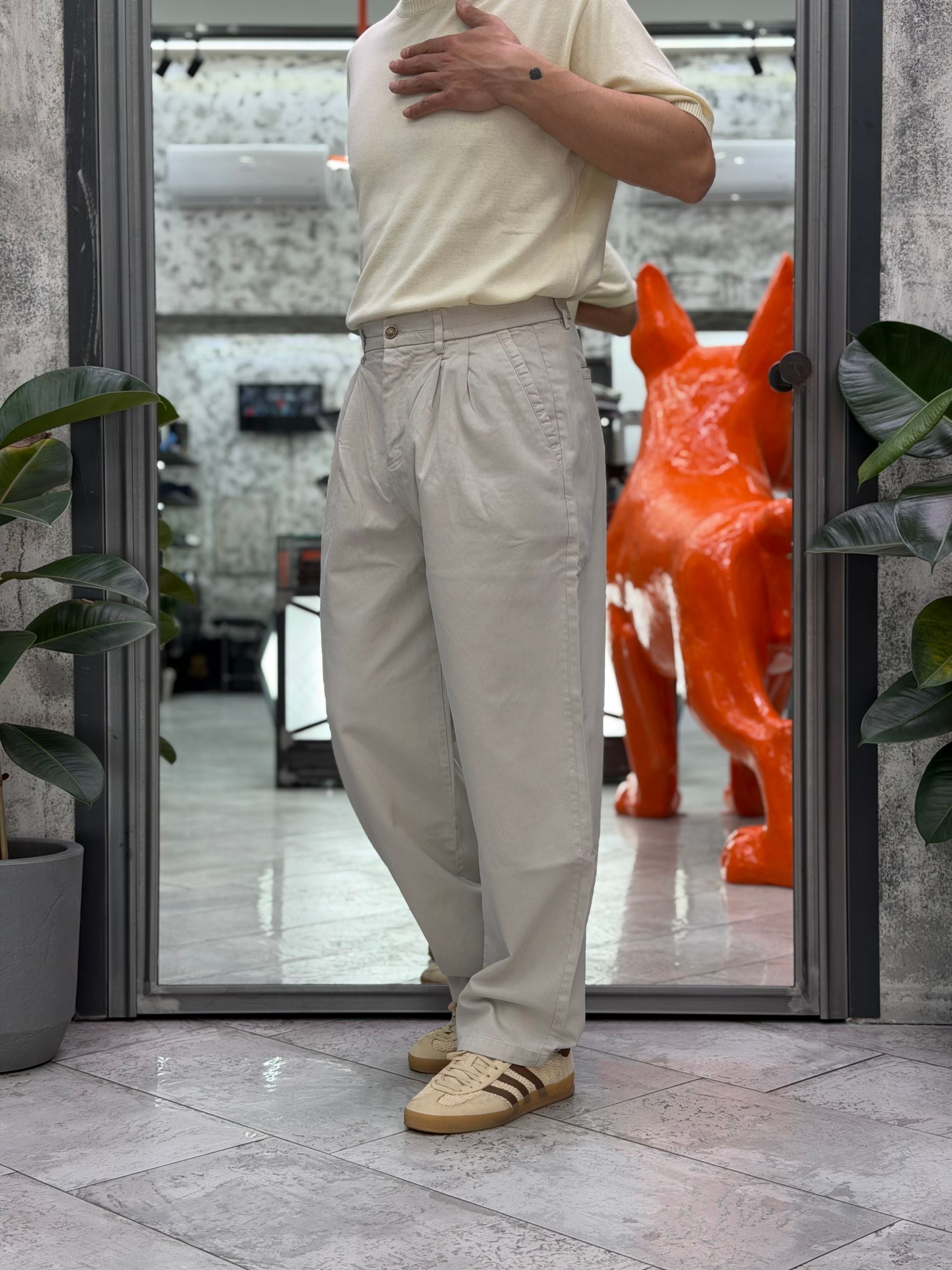 PANTALONE TASCA AMERICA CON PINCE E COULISSE IN VITA - RELAXED FIT GL5215BD.SAB