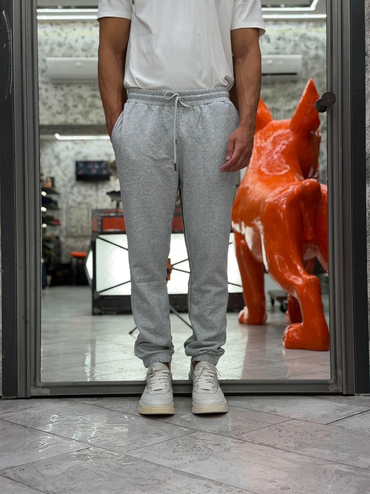 PANTALONE TUTA DA COMPLETO CON ELASTICO IN VITA E AL FONDO - REGULAR FIT GL2245F-F26.LGR
