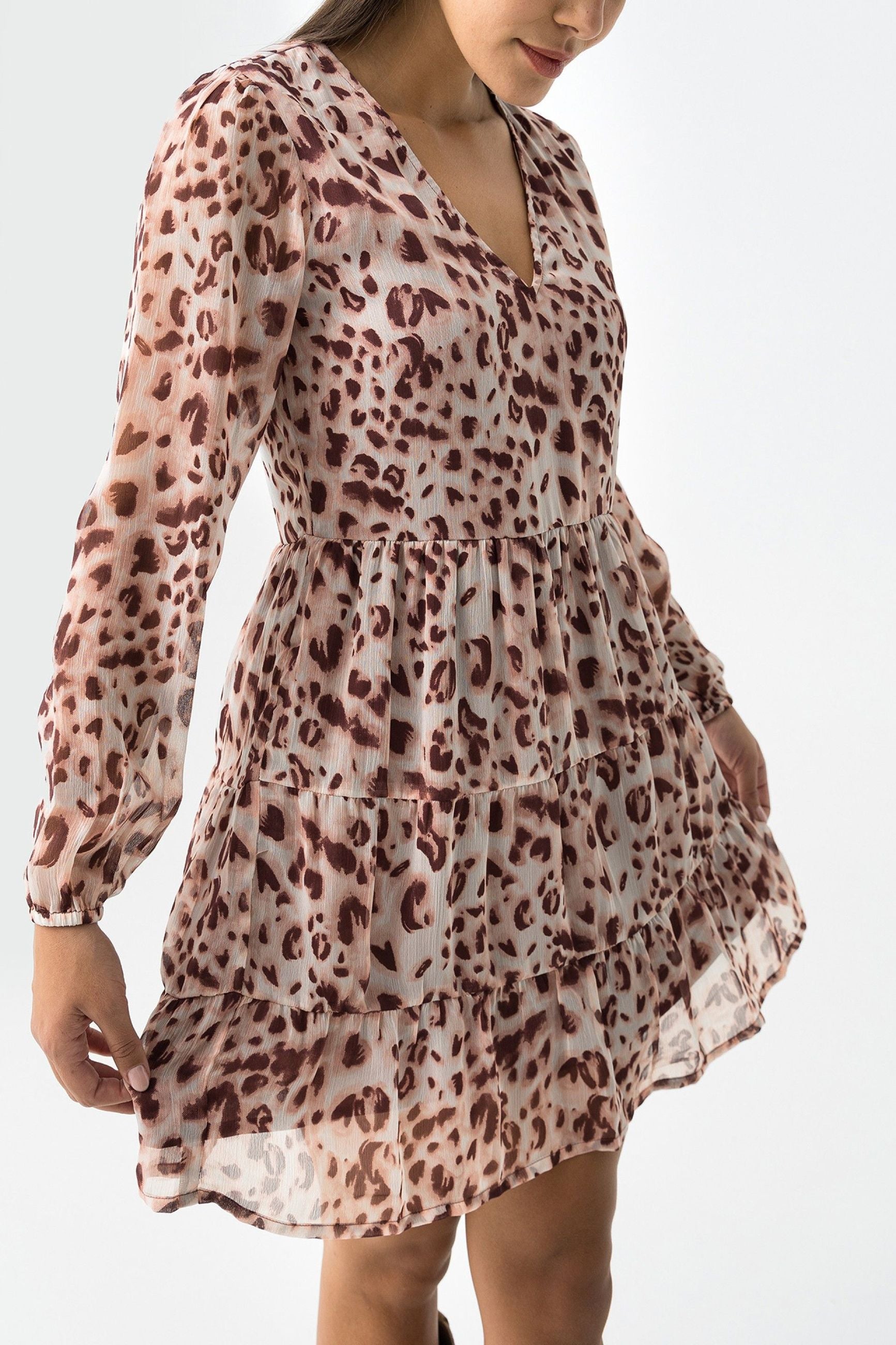 ABITO FUEGO CORTO CON BALZE IN FANTASIA ANIMALIER - COMFORT FIT 10062509.BOR