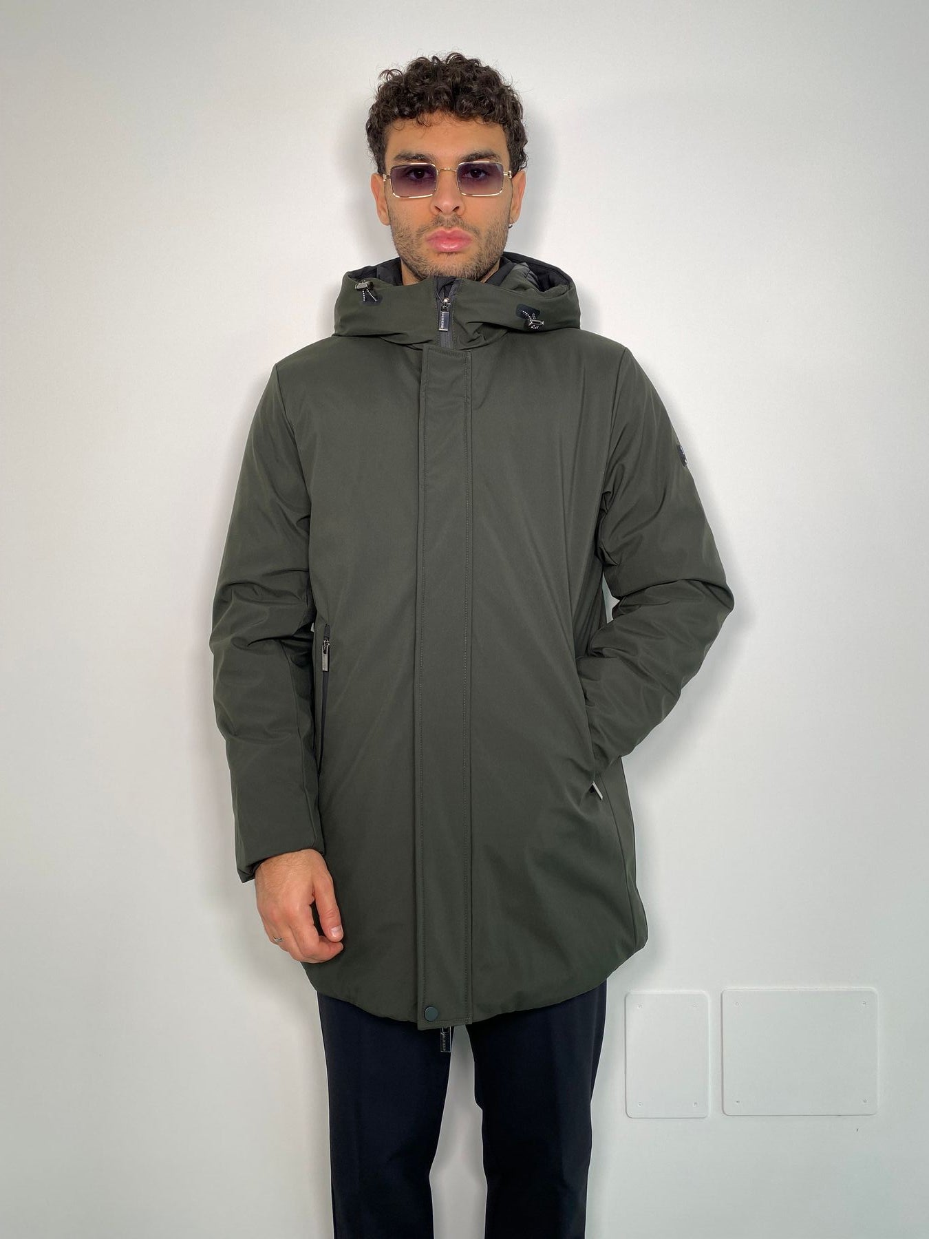 PARKA LUNGO CON CAPPUCCIO IN TESSUTO TECNICO WATERPROOF & WINDPROOF - REGULAR FIT