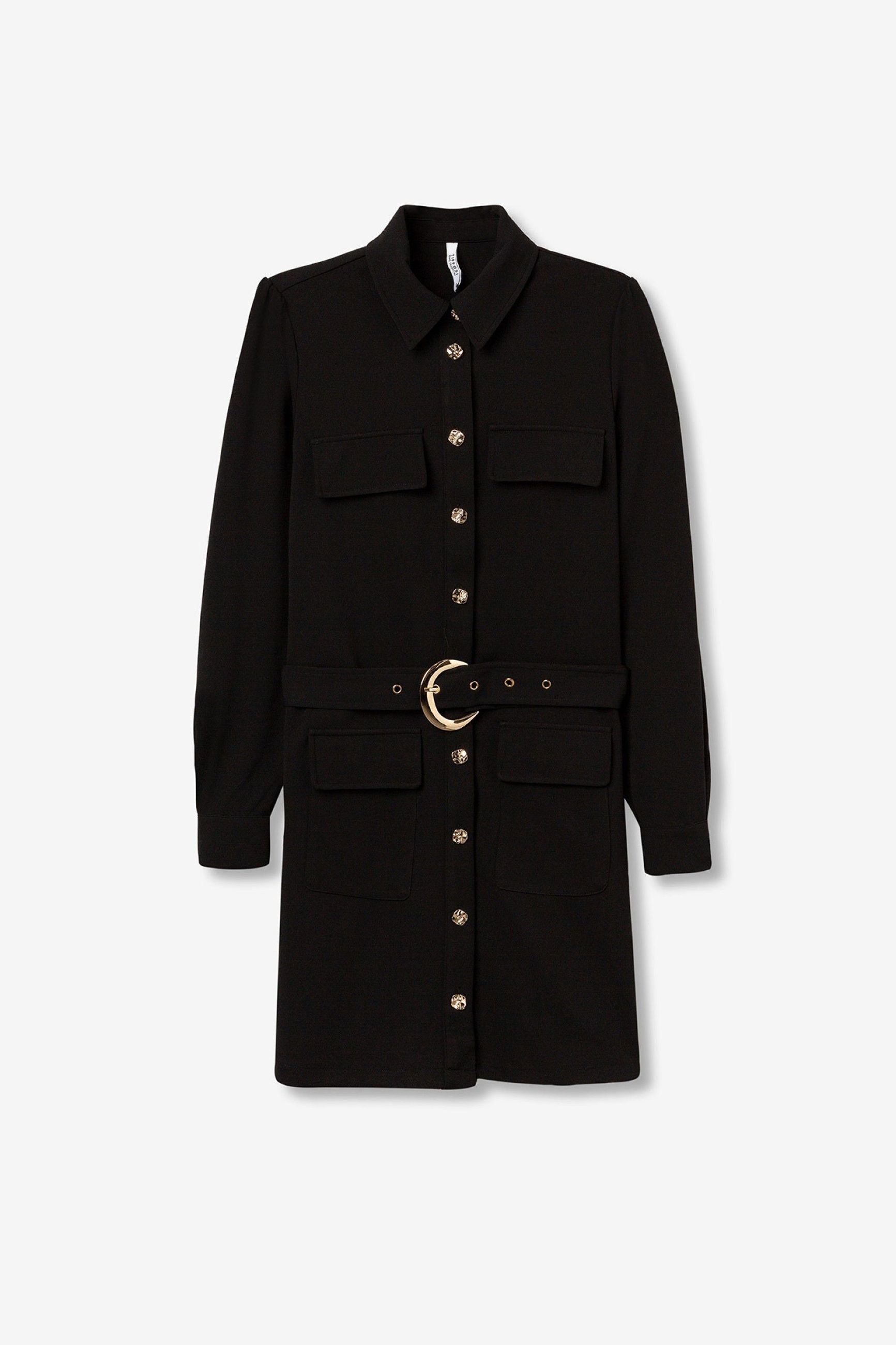 ABITO SILVY_1 CORTO MANICA LUNGA CON BOTTONI IN METALLO E CINTURA IN VITA - REGULAR FIT 10062897