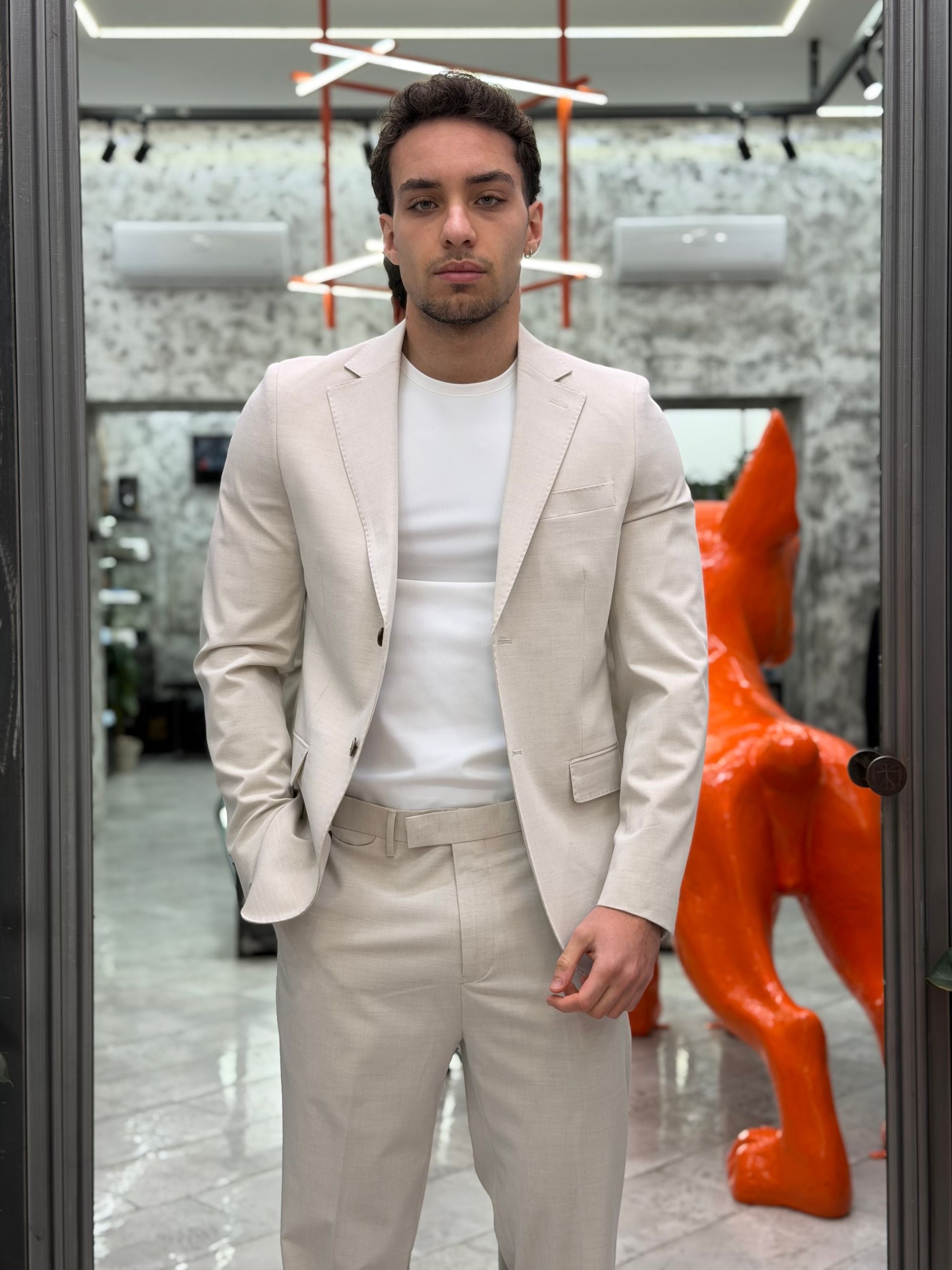 ABITO COMPLETO CON GIACCA MONOPETTO E PANTALONE REGULAR ABE47SS.ECR