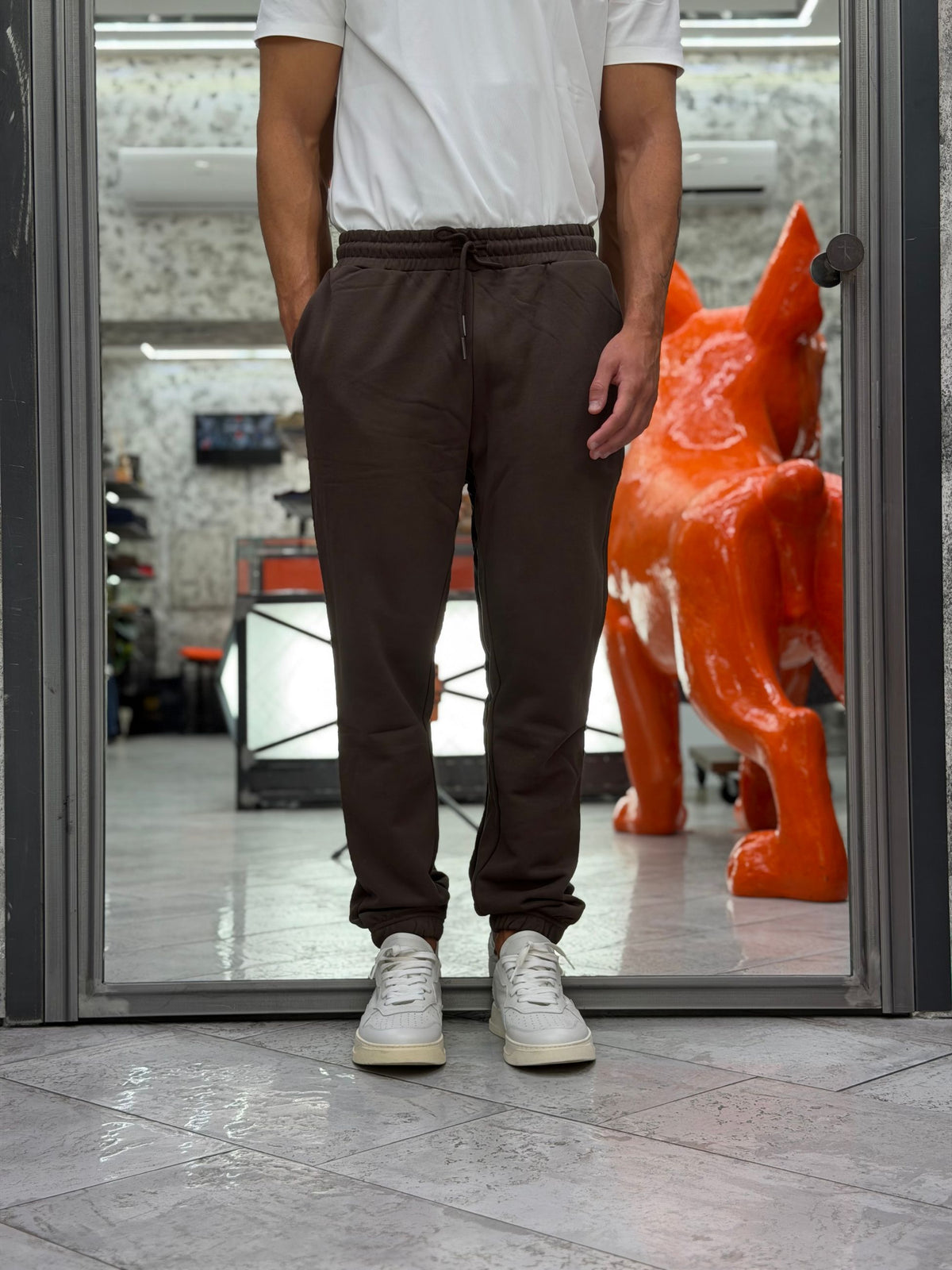 PANTALONE TUTA DA COMPLETO CON ELASTICO IN VITA E AL FONDO - REGULAR FIT GL2245F-F26.COF