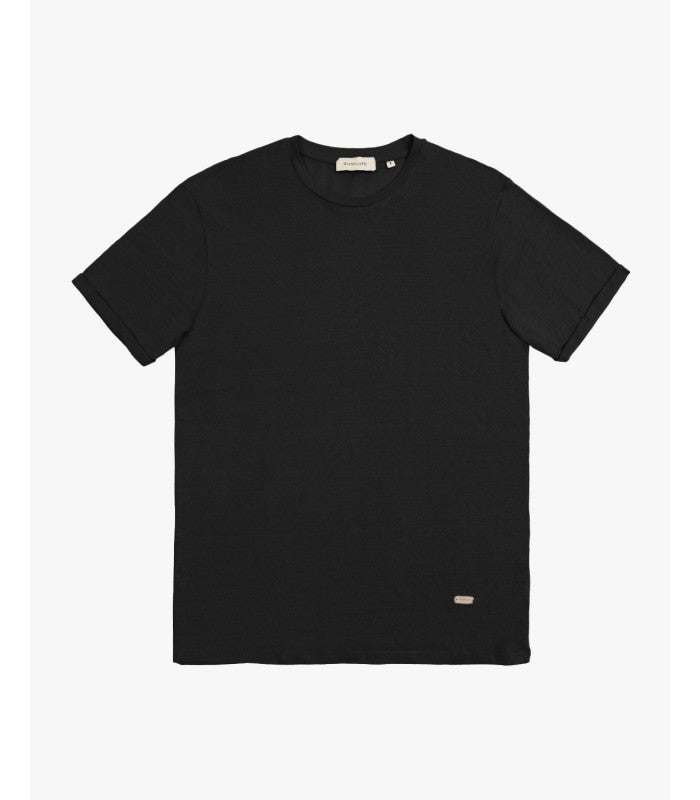 T-SHIRT BASIC IN MISTO LINO/VISCOSA - REGULAR FIT GL2276F.NER