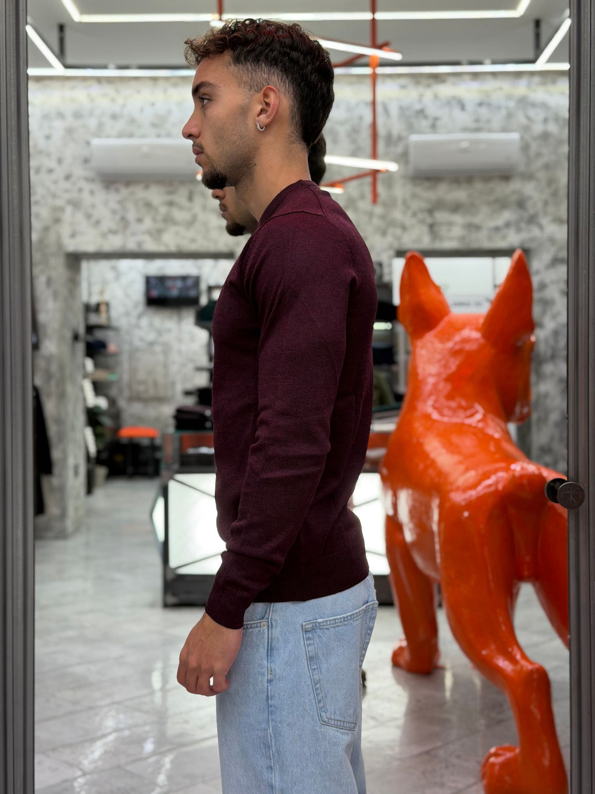 MAGLIA GIROCOLLO BASIC IN MORBIDA VISCOSA - REGULAR FIT MI3330SS.BOR