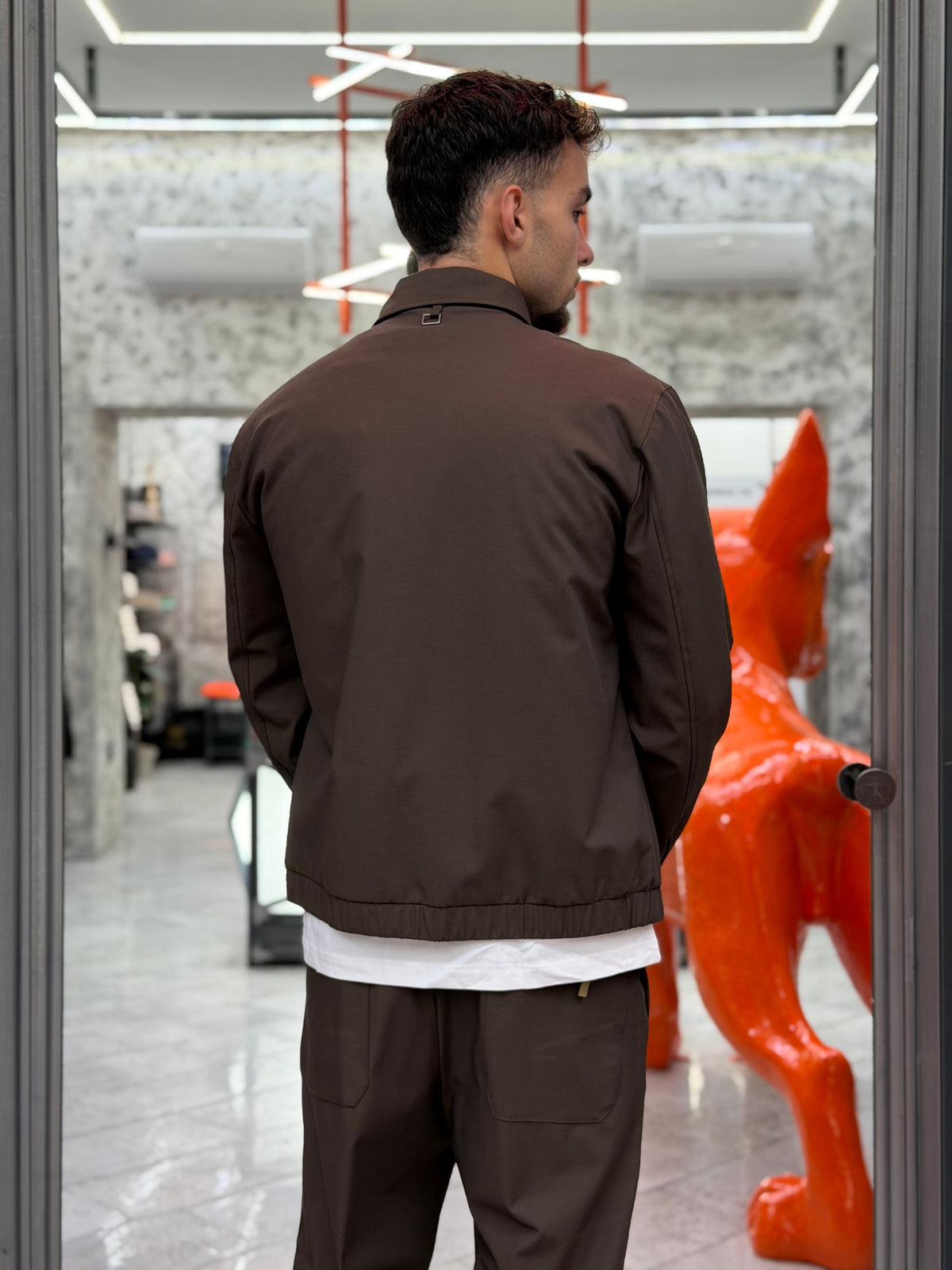 OVERJACKET IN TESSUTO ELEGANTE CON TASCHE A TOPPA E TRAPUNTA ALL'INTERNO - REGULAR FIT GBI1156SS.MOR