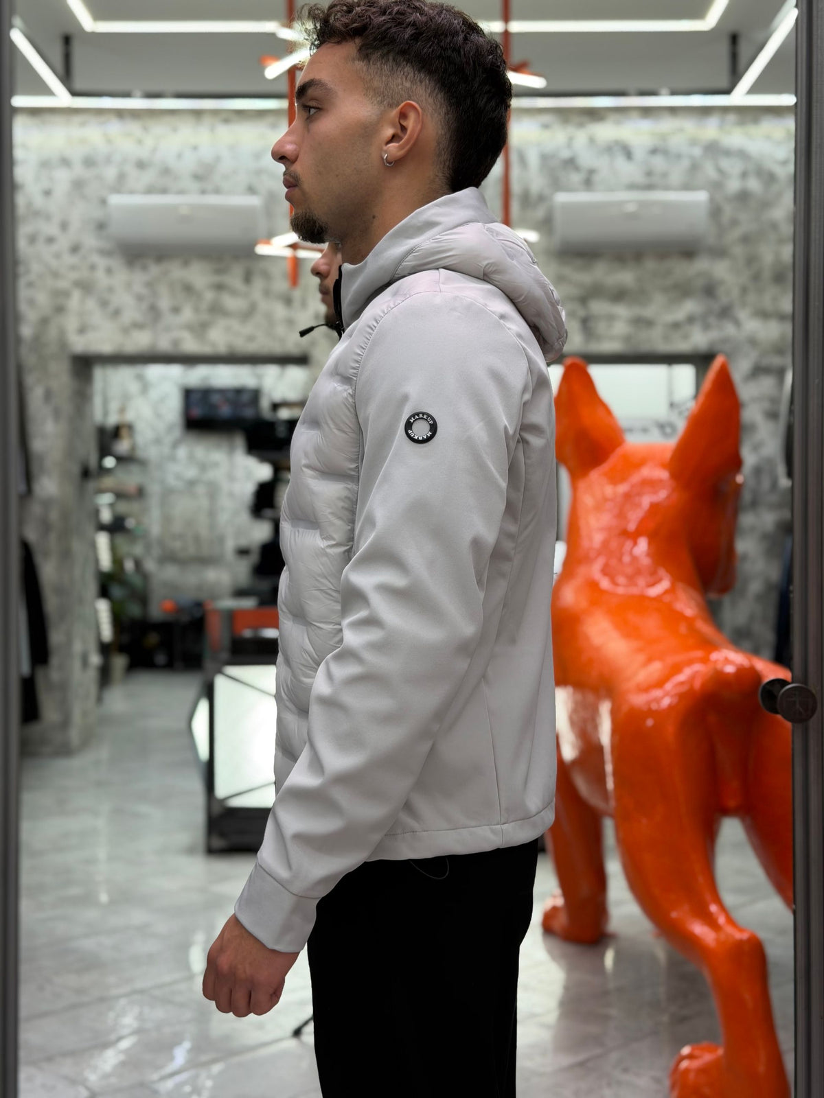 GIUBBINO NYLON CON CAPPUCCIO TRAPUNTATO IN TESSUTO SOFTSHELL STRETCH - REGULAR FIT MK9940015-26.PER