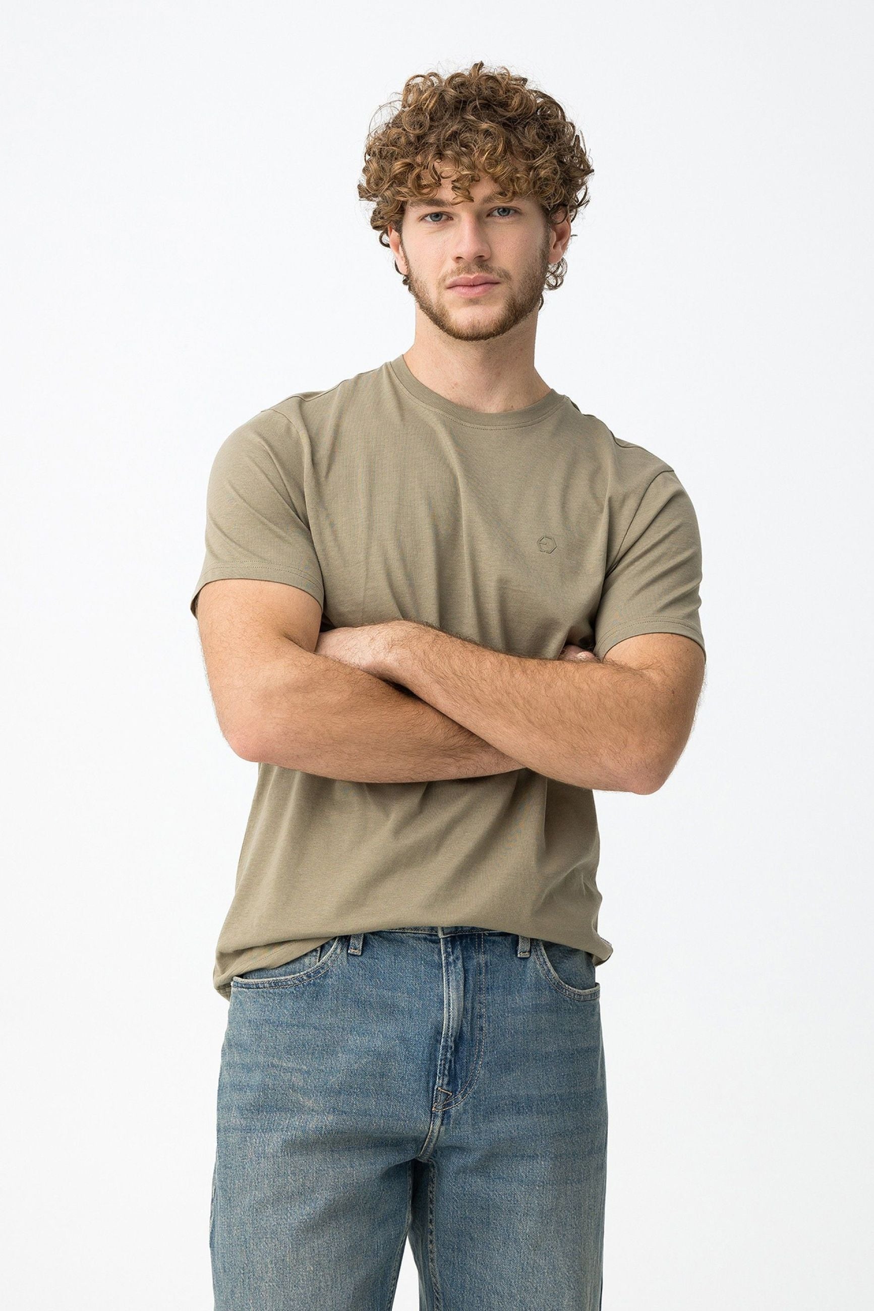 T-SHIRT BARTON BASIC IN 100% COTONE CON LOGO LATO CUORE - REGULAR FIT 10048304.MEL