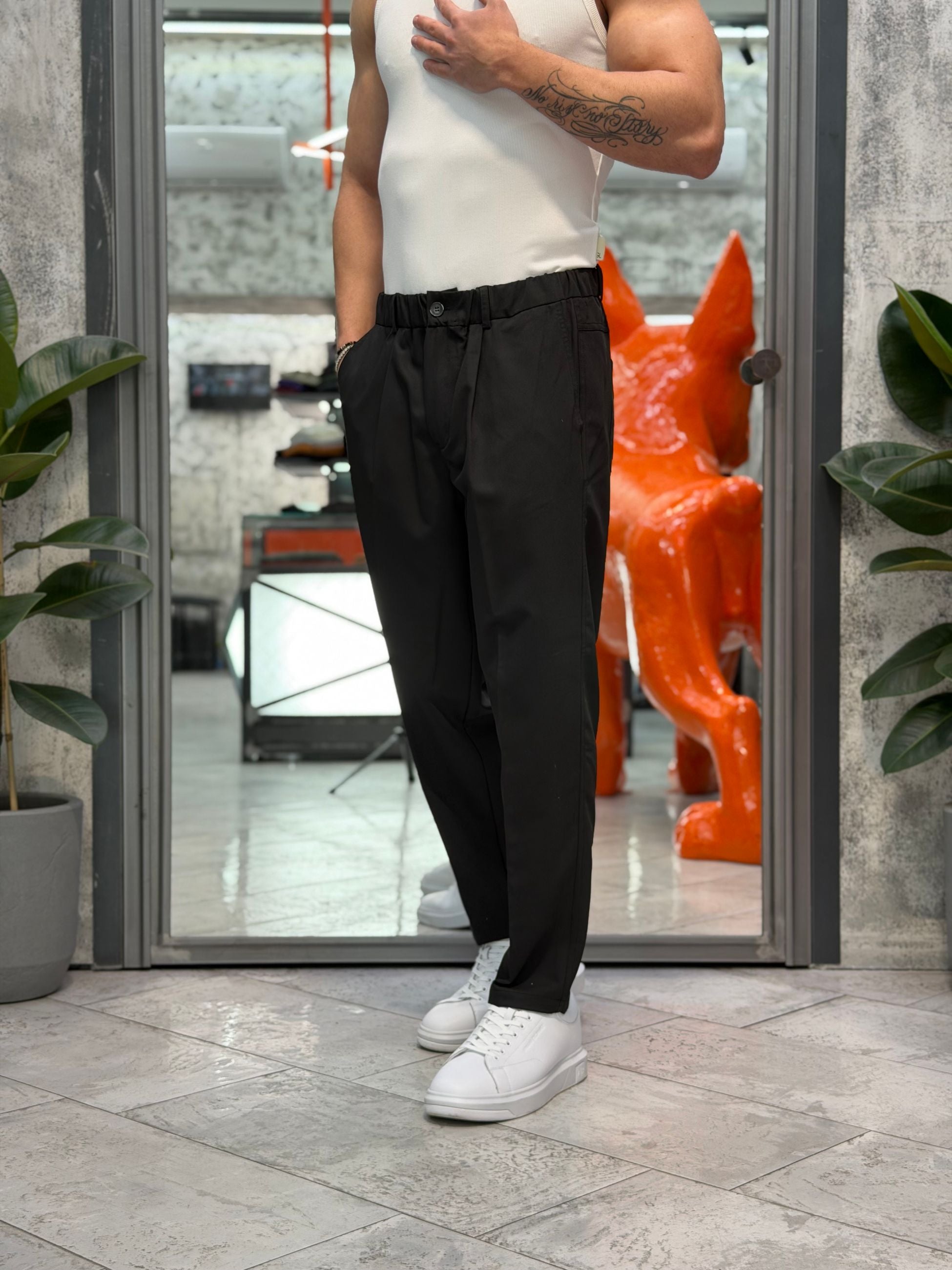 PANTALONE DA COMPLETO TASCA AMERICA CON COULISSE IN VITA - COMFORT FIT GL004LT.NER