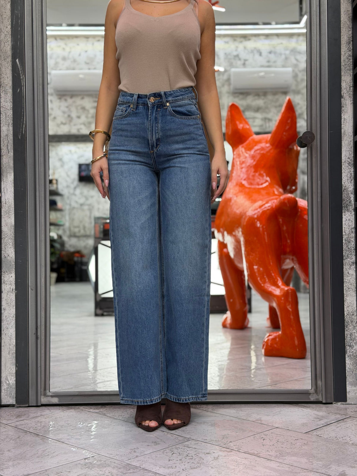 JEANS EMMA MEDIUM WASH - WIDE LEG FIT GLD8026M