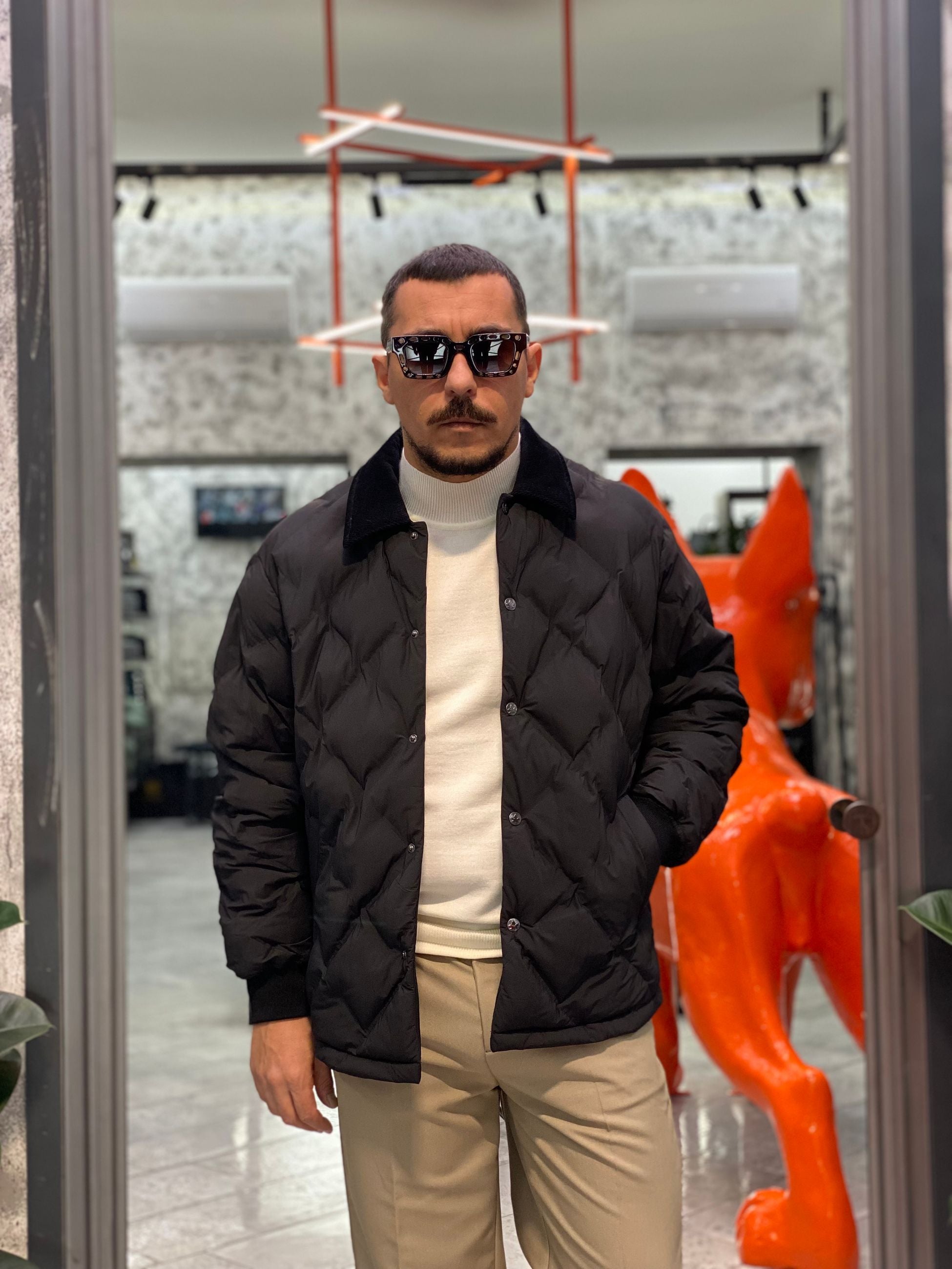 GIACCA GLENEVIS TRAPUNTATA MODELLO BARBOUR IN TESSUTO ELASTICIZZATO - COMFORT FIT CN.G225242.NER