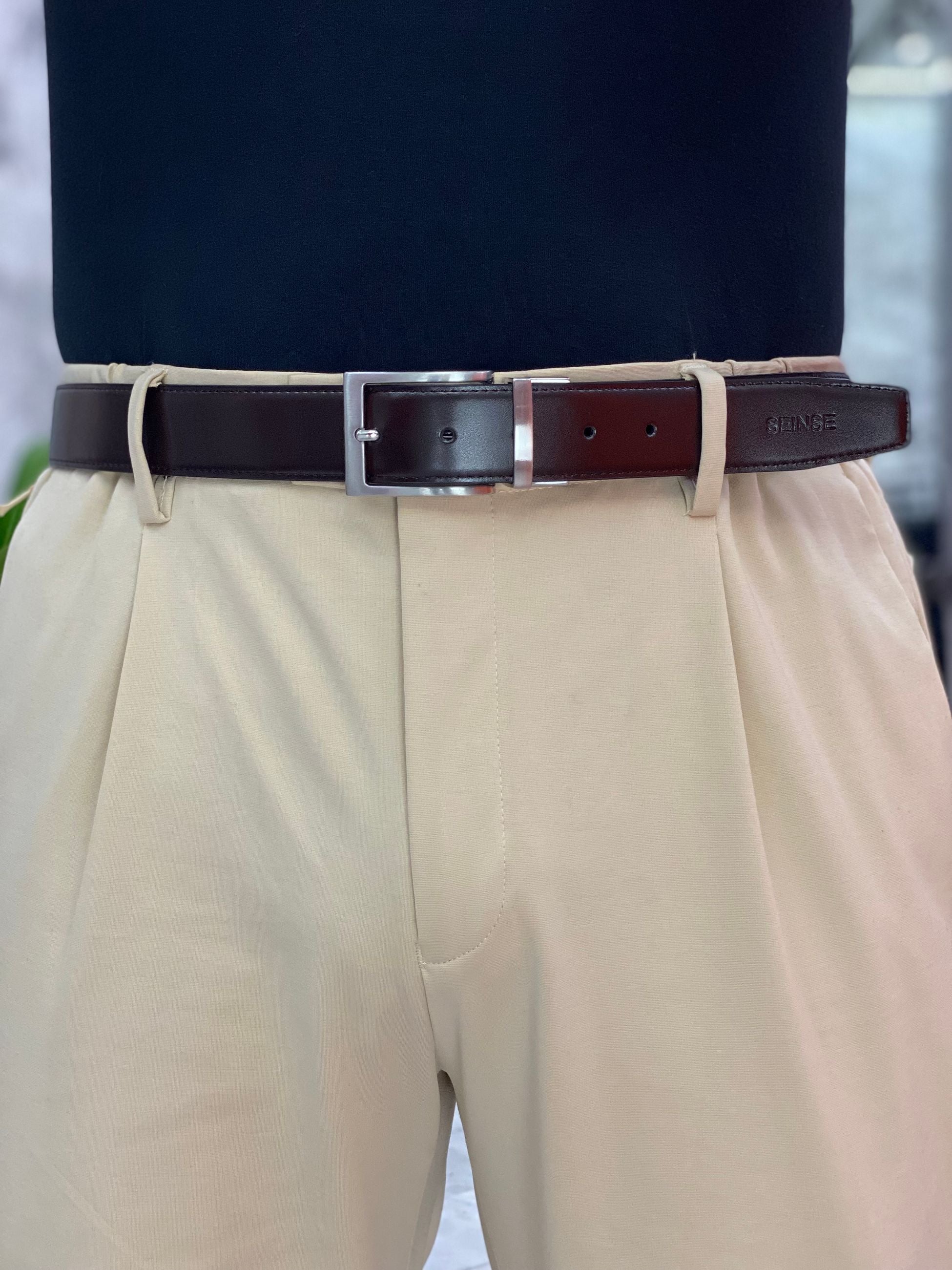 CINTURA IN PELLE BICOLOR REVERSIBILE CT263SS.NER/MOR
