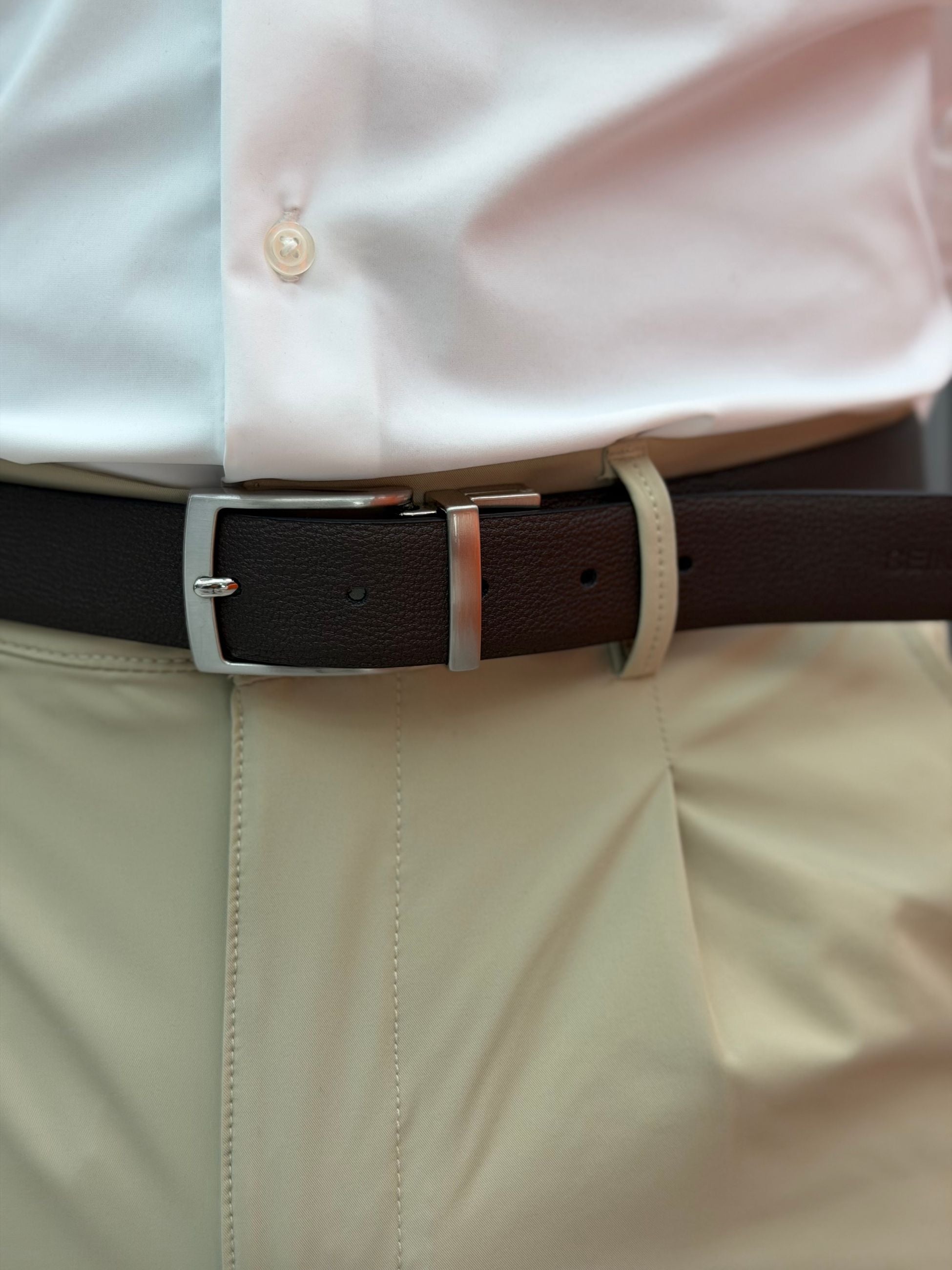 CINTURA DOUBLE IN PELLE MARTELLATA CT282SS.MOR