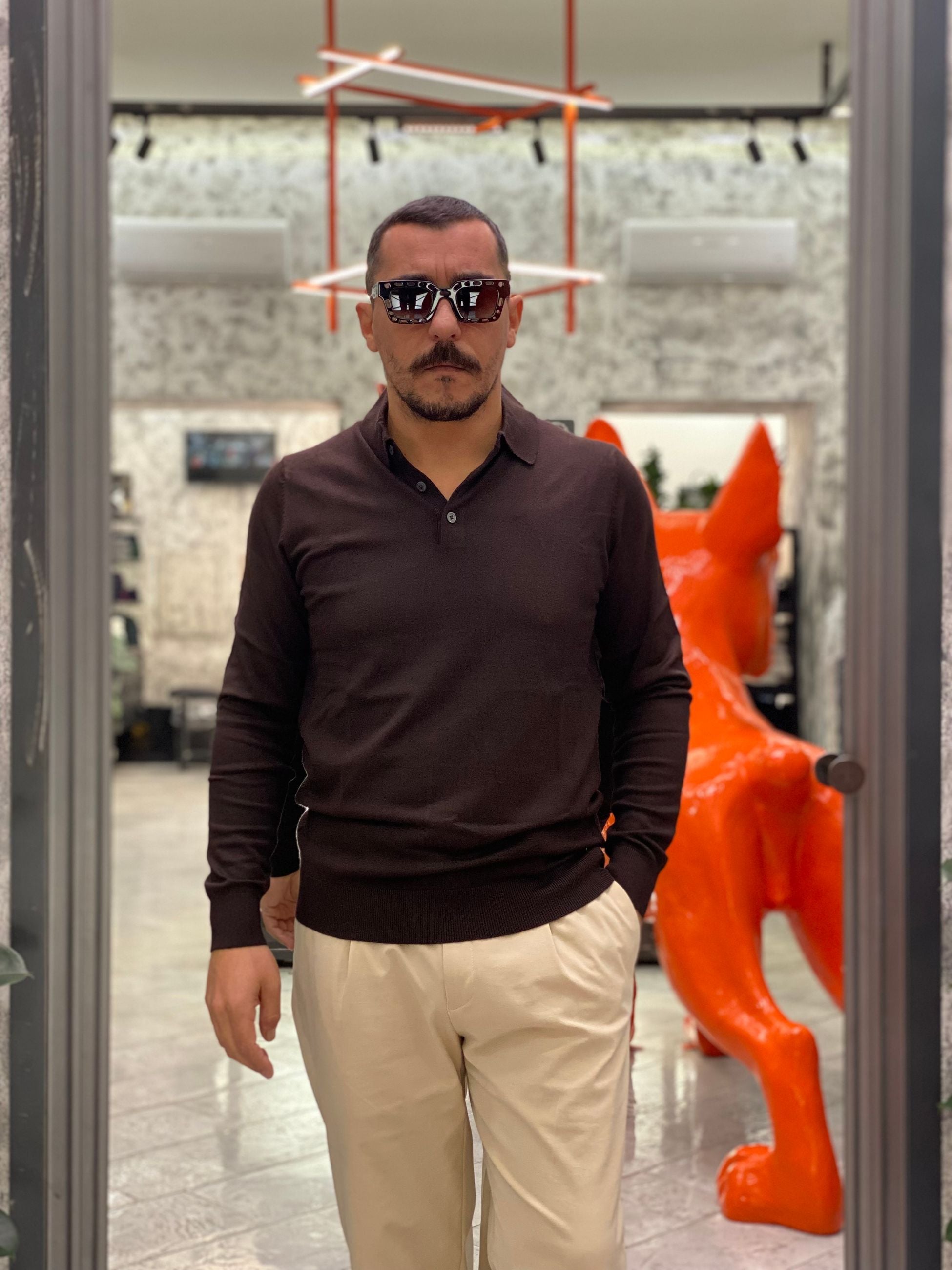 POLO MANICA LUNGA FINEZZA 12 IN MORBIDA VISCOSA - SLIM FIT MK9900004.MOR