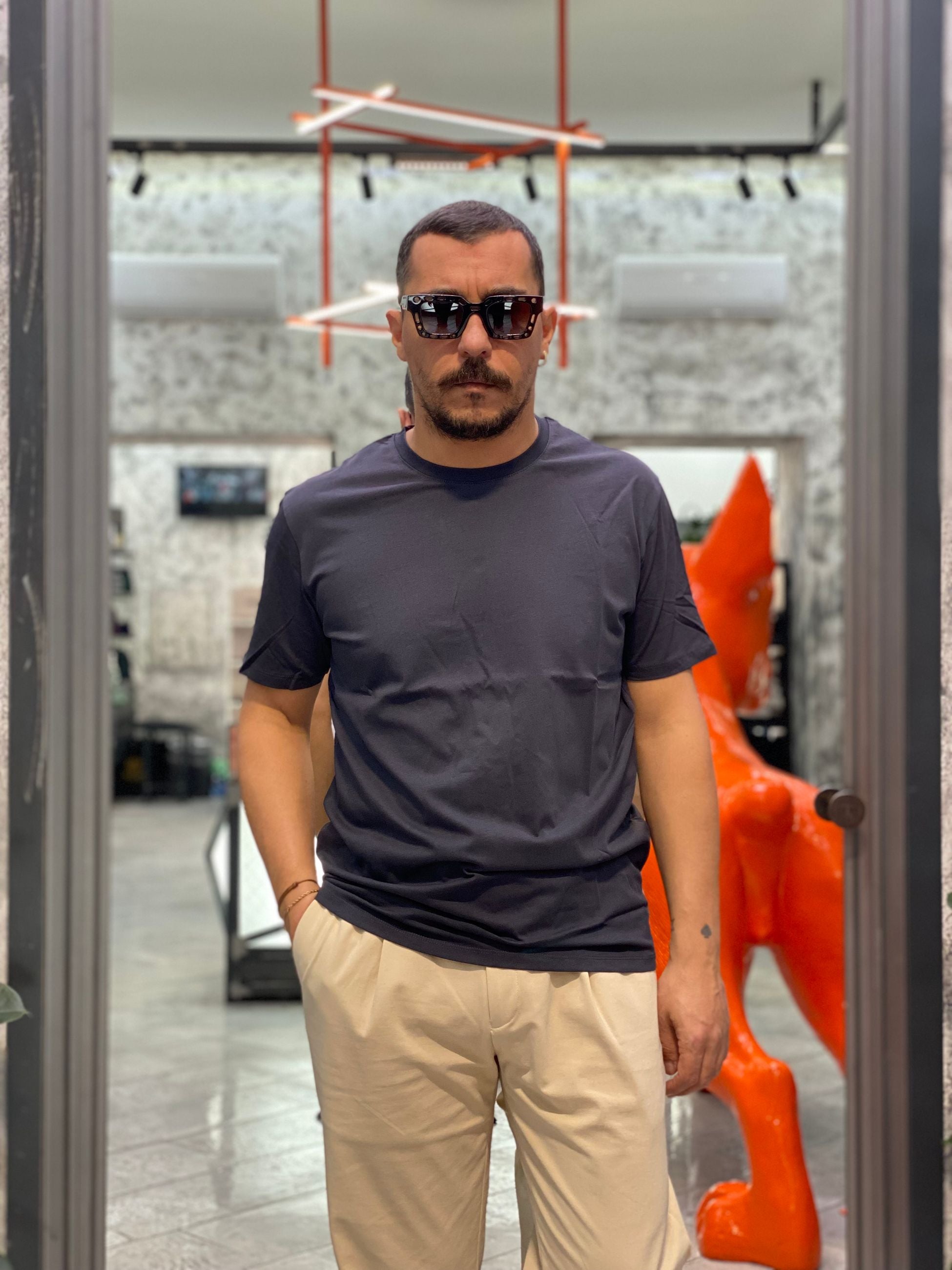 T-SHIRT BASIC IN 100% COTONE EXTRA FINE - REGULAR FIT GL1078F-F25.DGREY