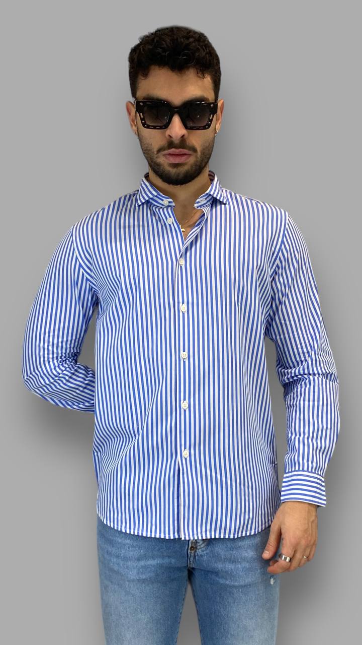 CAMICIA IN COTONE A RIGHE LARGHE - REGULAR FIT