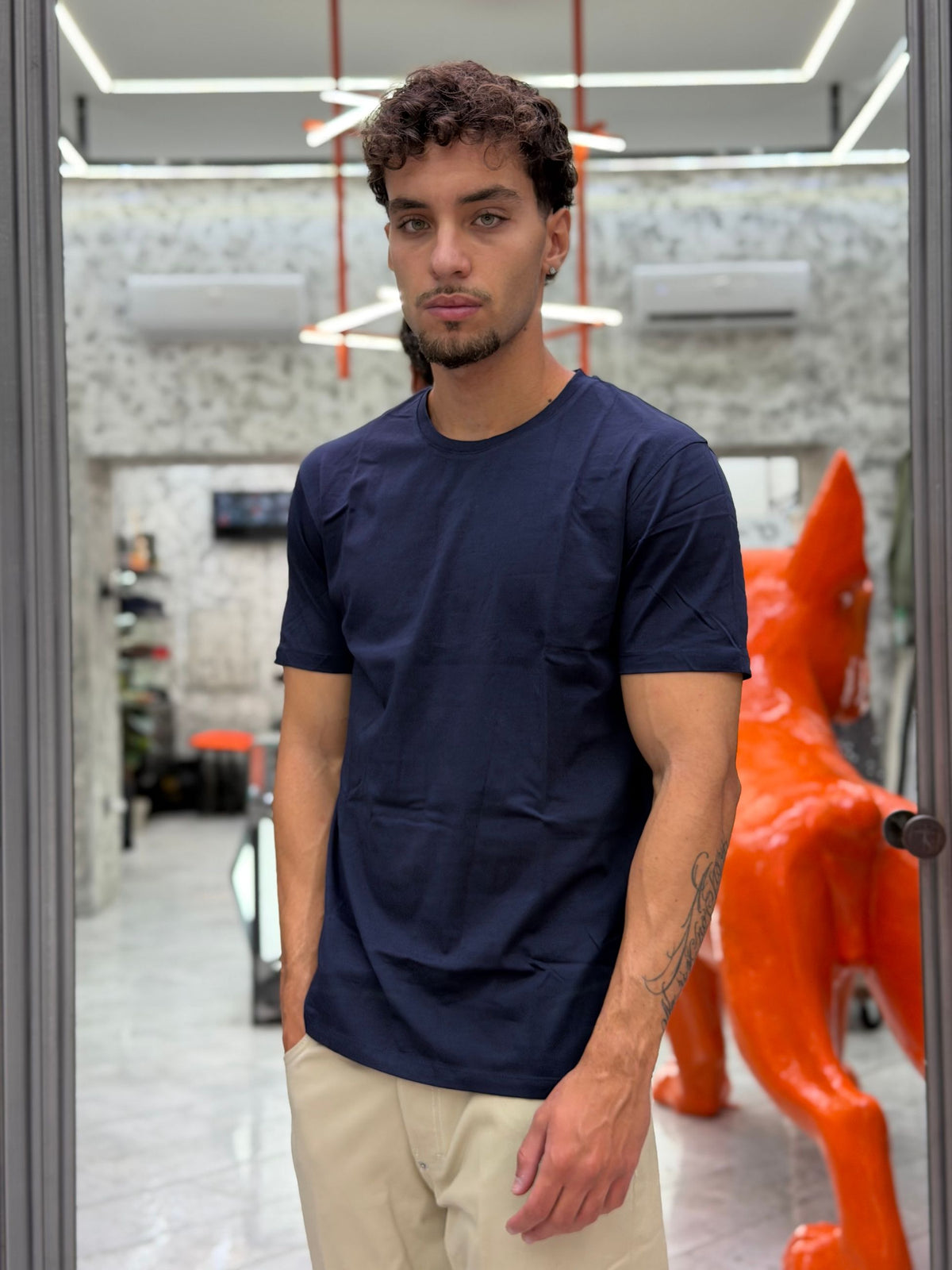 T-SHIRT BASIC IN 100% COTONE EXTRA FINE - REGULAR FIT GL1078F-F26.BLU