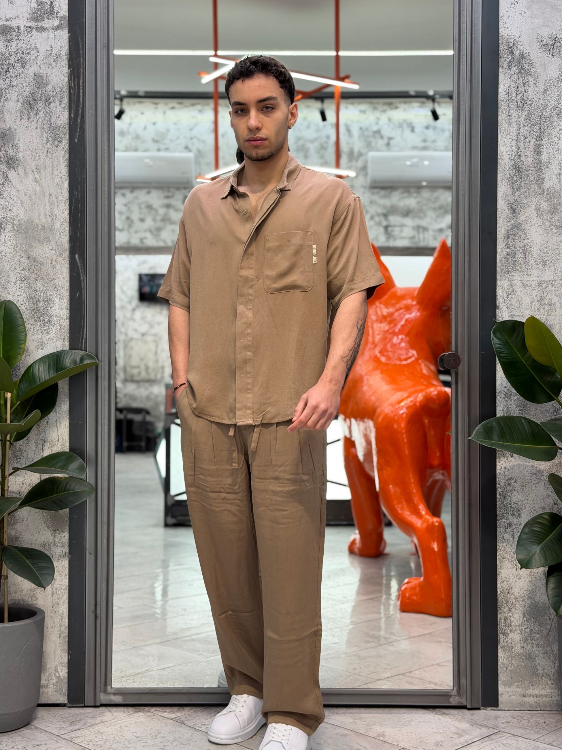 PANTALACCIO DA COMPLETO IN MORBIDO TESSUTO LYOCELL CON TASCA AMERICA - OVER FIT GLW084G.CAM