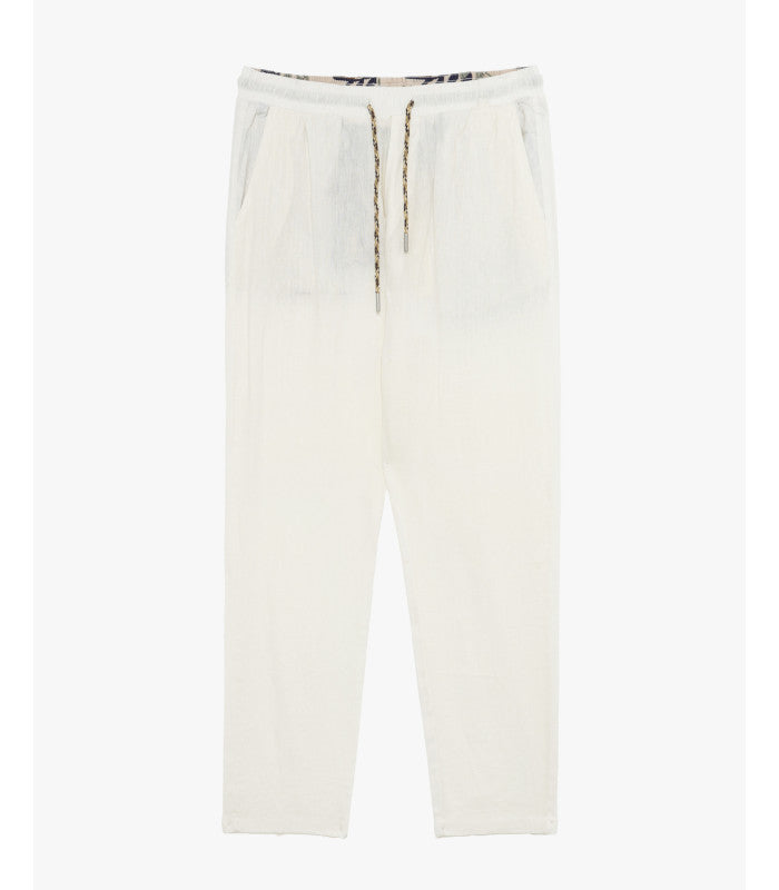 PANTALACCIO IN 100% LINO CON ACCESSORIO CATENA REMOVIBILE - REGULAR FIT FJ3270-S25.BIA