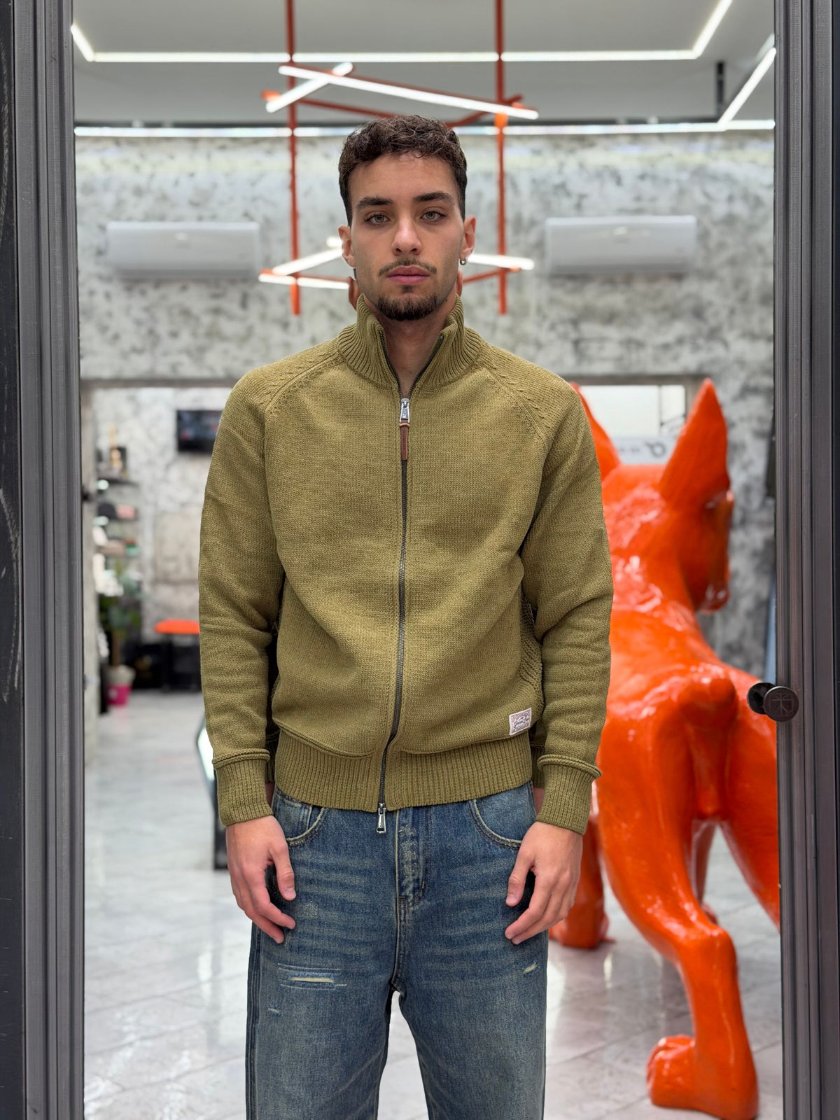 MAGLIA FULL ZIP - REGULAR FIT GL35633.OLI