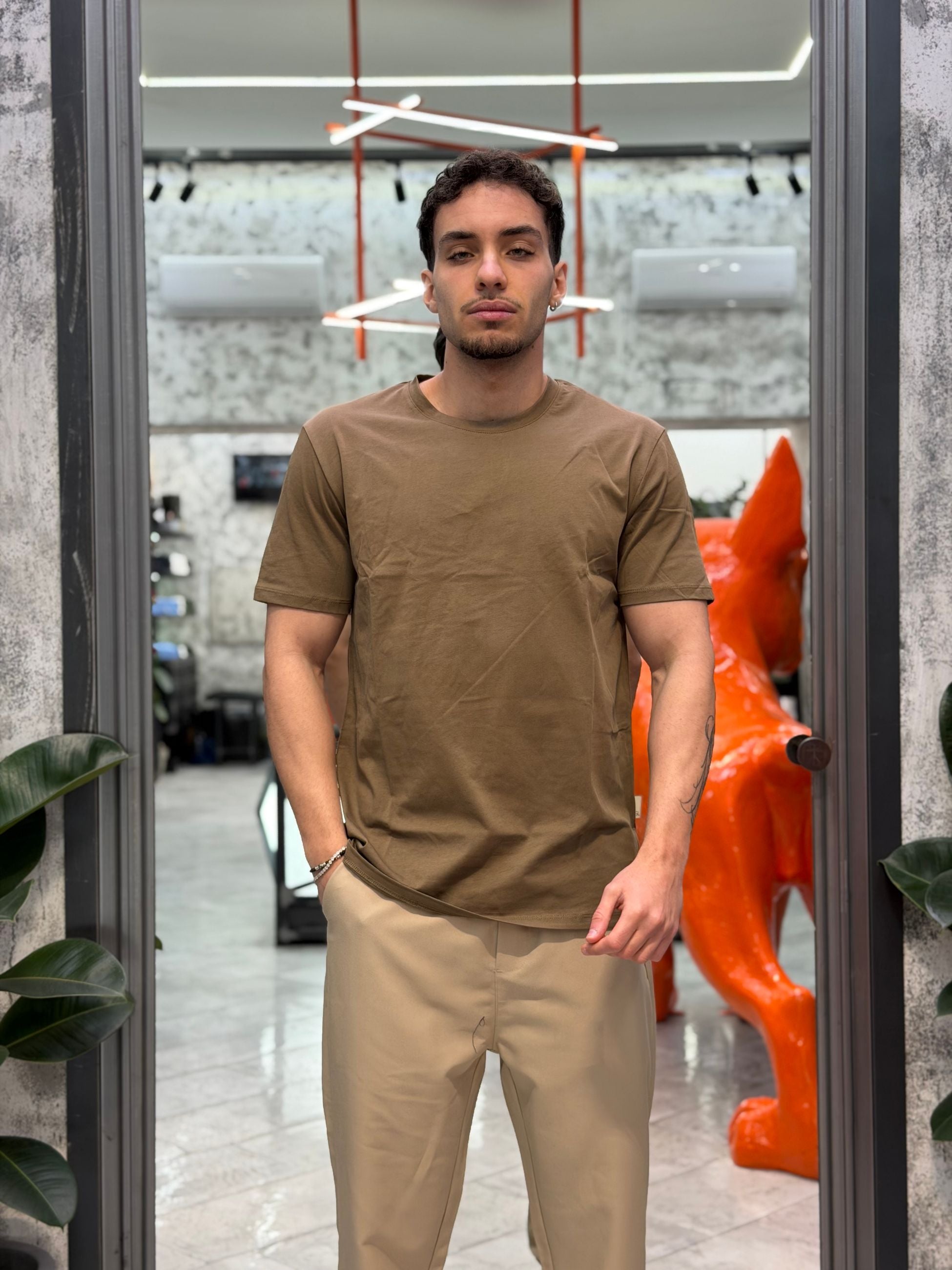 T-SHIRT BASIC IN 100% COTONE EXTRA FINE - REGULAR FIT GL1078F-S26.KHA